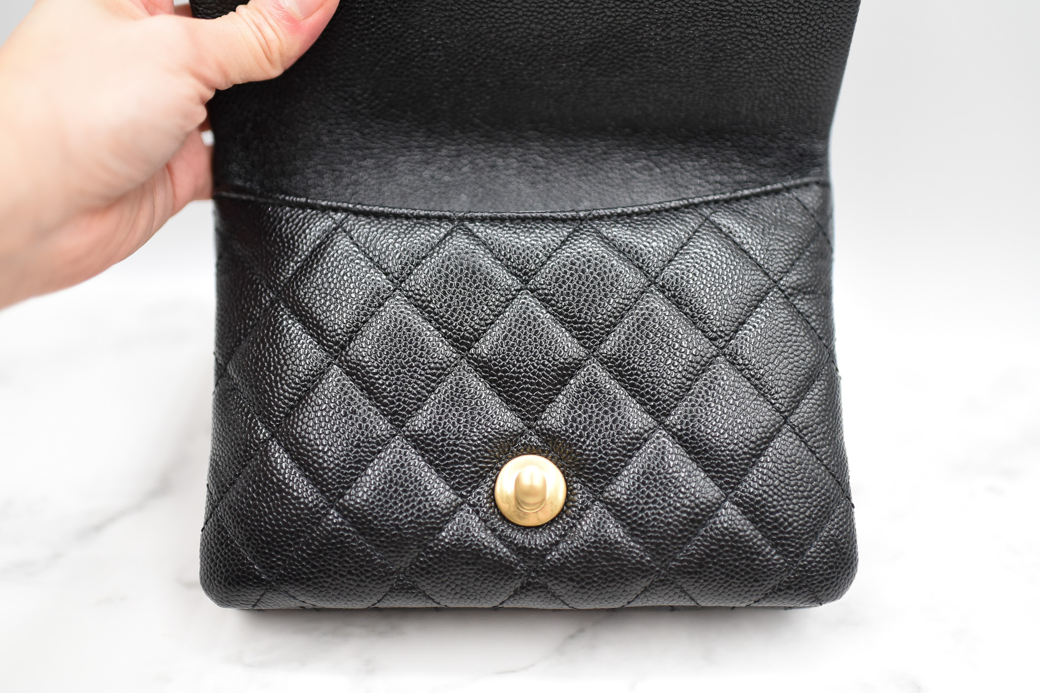 CHANEL Caviar Quilted My Everything Belt Flap Card Holder Black 698557