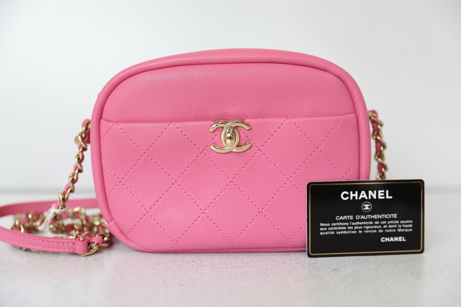 Chanel Casual Trip Camera Bag, Pink Calfskin with Gold Hardware, Preowned  in Box WA001