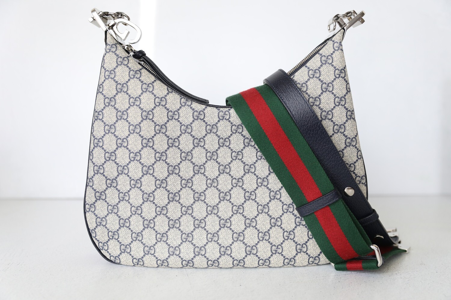 G Attache Large Shoulder Bag, Used & Preloved Gucci Shoulder Bag, LXR USA, Beige