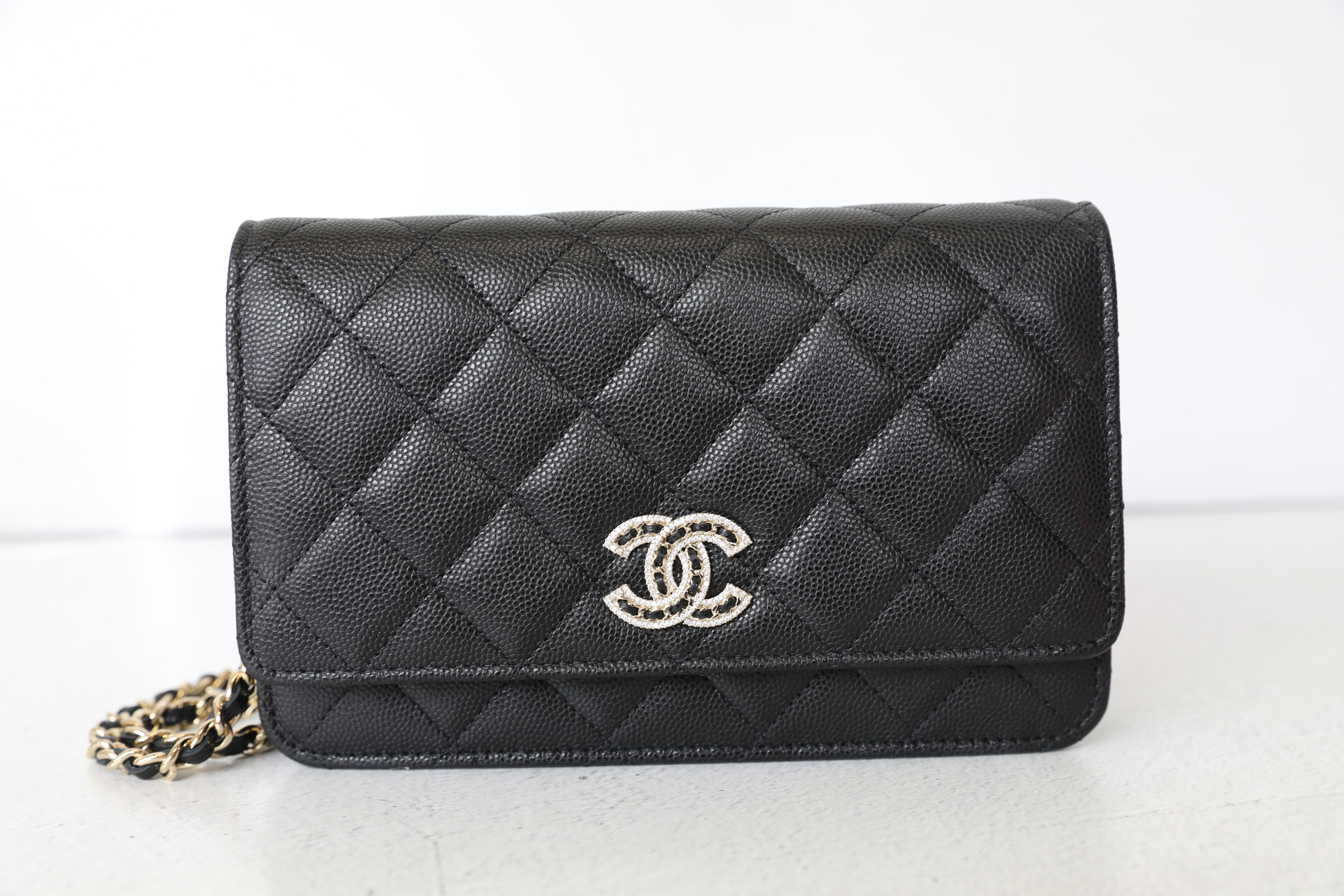 Chanel Wallet on Chain Crystal CC, Black Caviar with Gold Hardware, New in  Box WA001 - Julia Rose Boston
