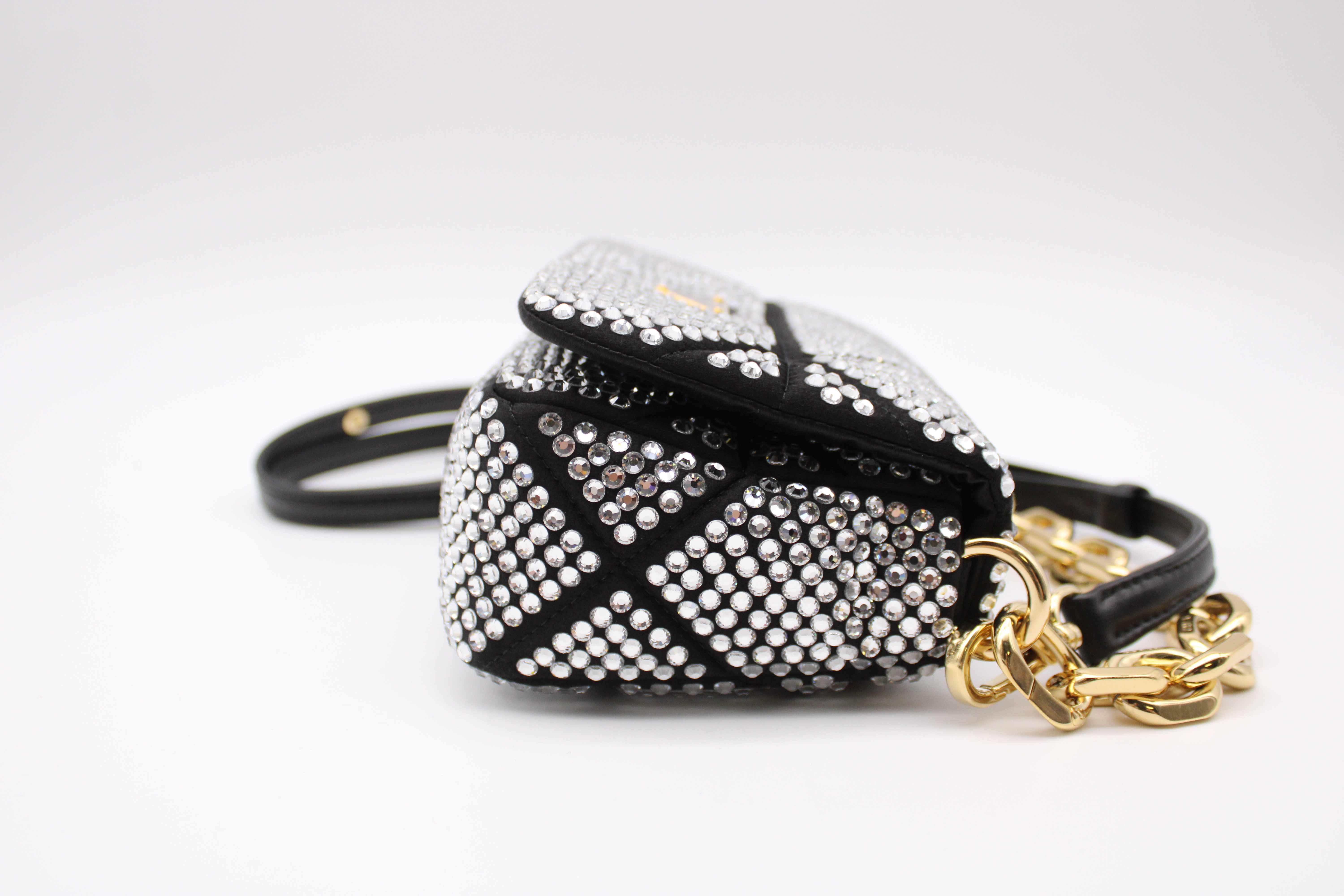 Prada Crystal Embellished Mini Bag - Black Mini Bags, Handbags - PRA838645