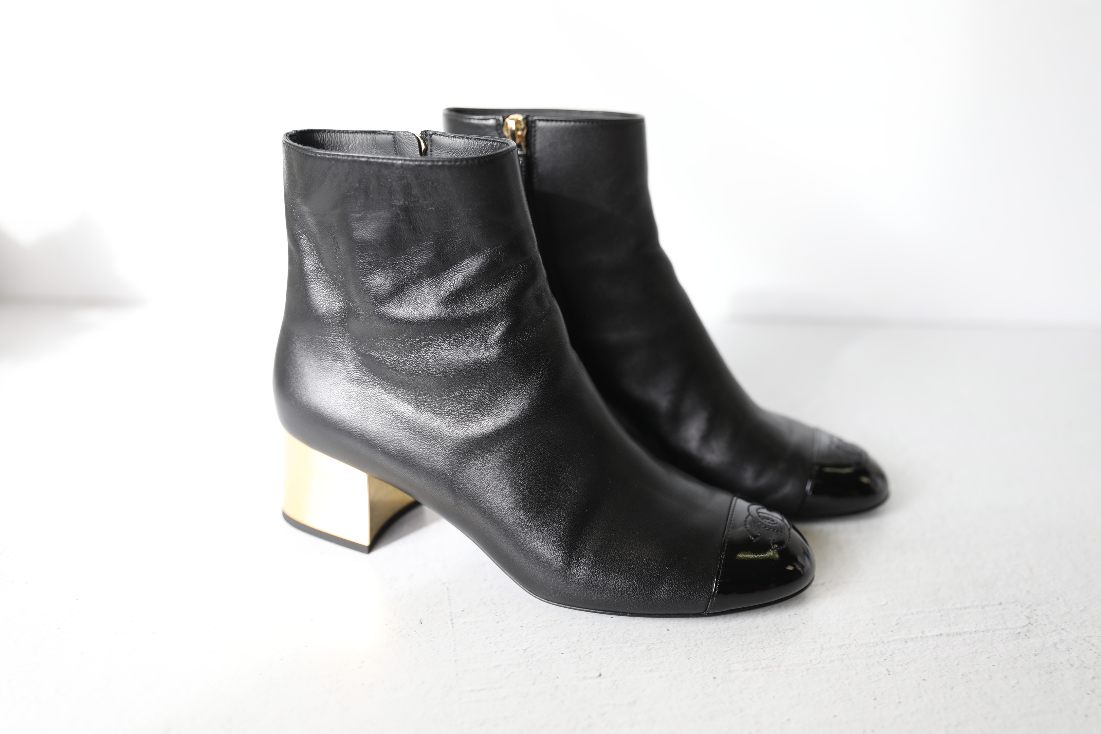 Chanel Shoes Ankle Boots with Pearl Heel, Black, Size 36, New in Box WA001  - Julia Rose Boston