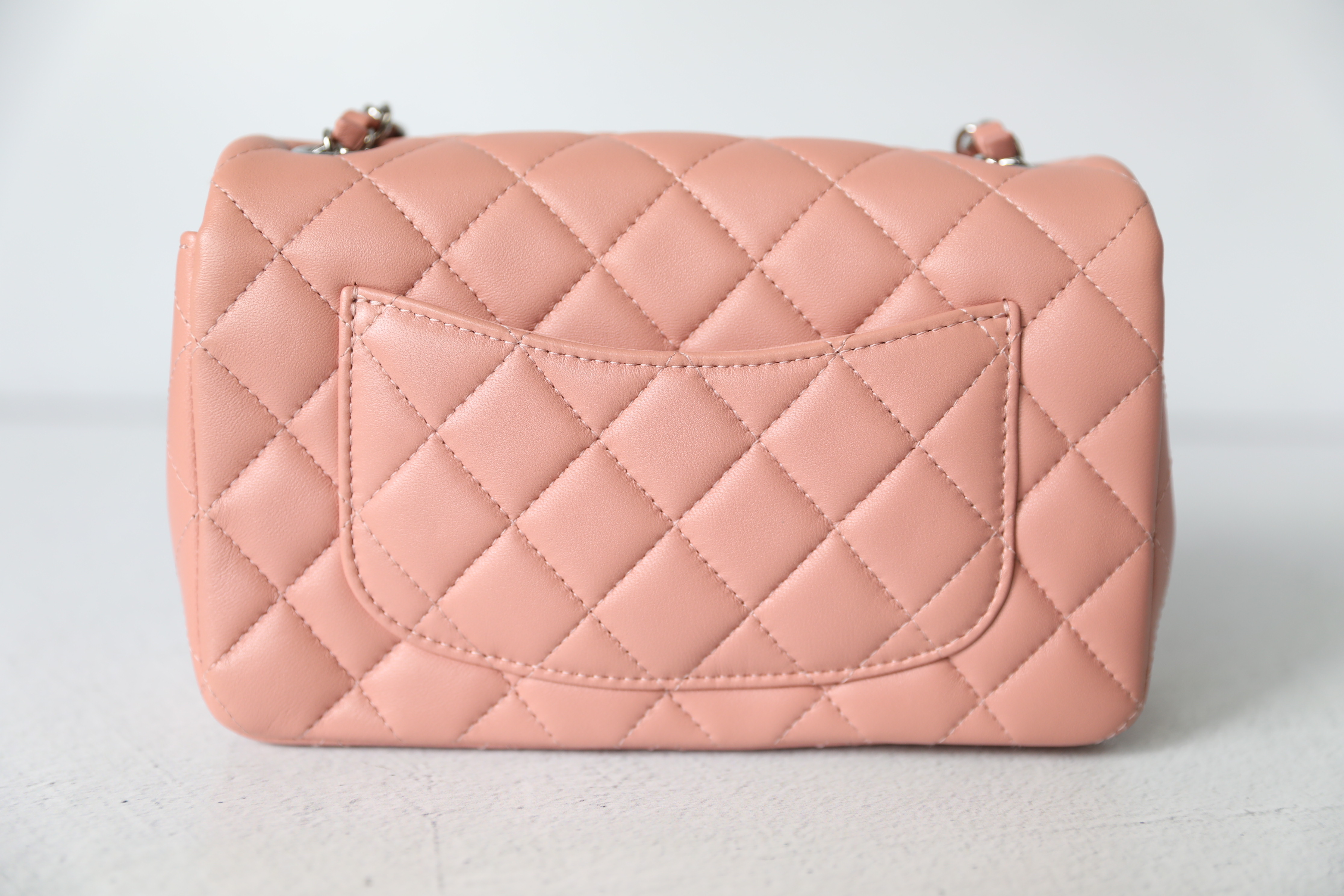 Chanel Mini Rectangular Flap Bag Pink Colour Lambskin with Champagne G –  Bags Of Personality