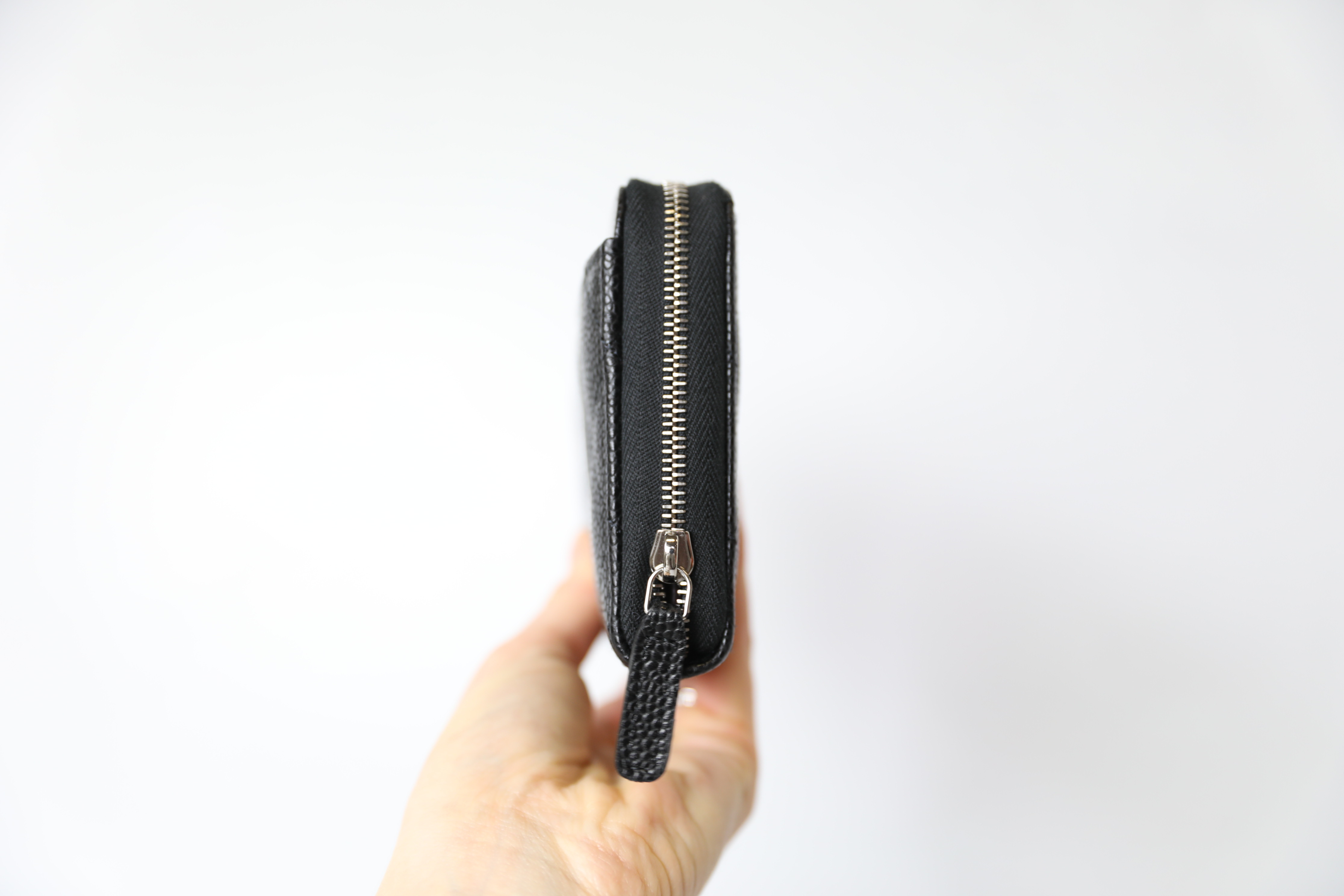 CHANEL, Bags, Chanel 23c Black Caviar Red Enamel Heart Leather Zip Card  Holder Wallet
