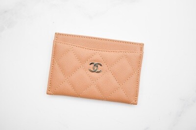 Chanel Classic Flat Cardholder, Dark Beige Caviar Leather with Gold Hardware, New in Box GA001