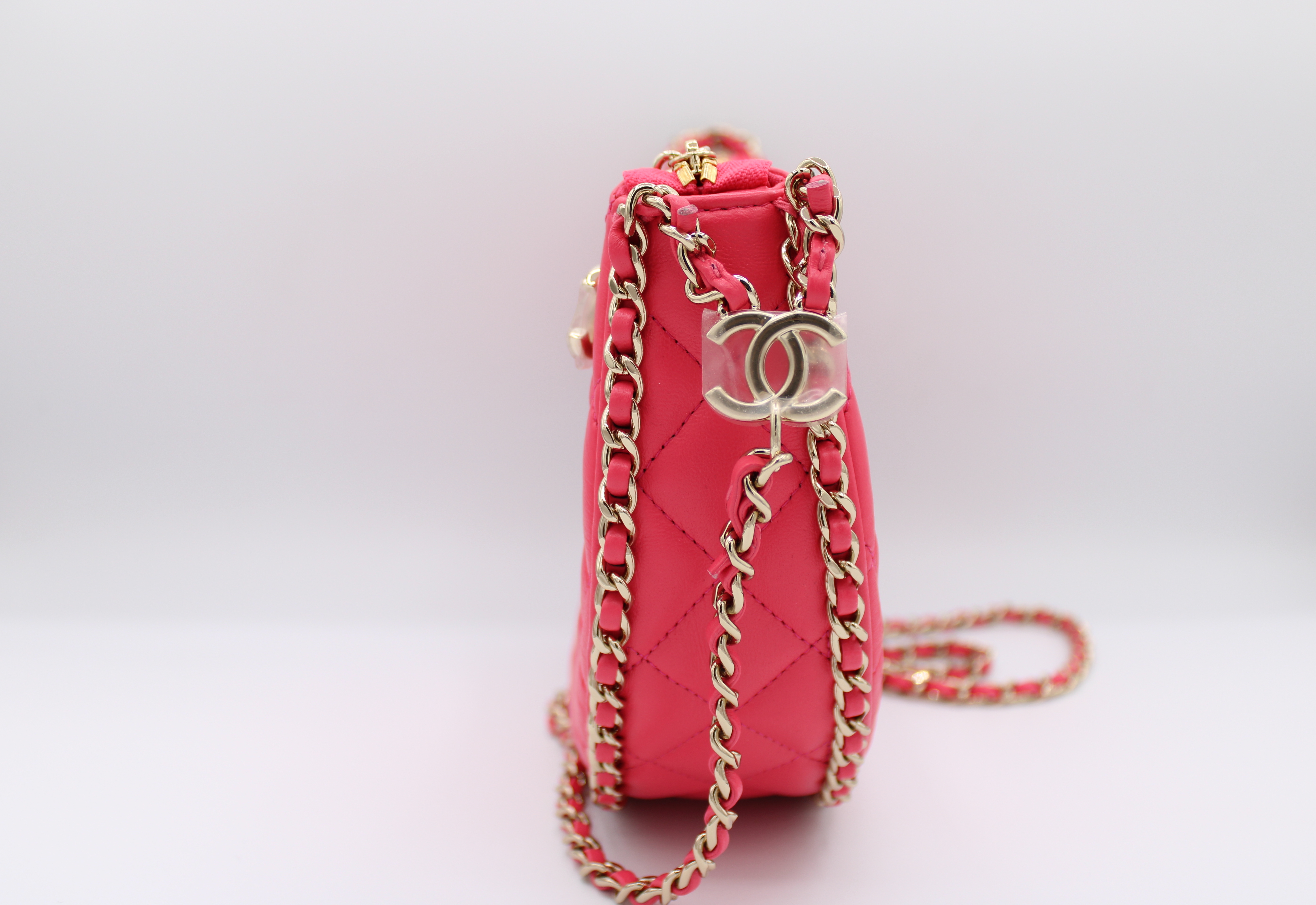 Chanel small hobo lambskin mini flap Pink ref.544911 - Joli Closet