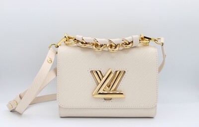 Louis Vuitton Twist PM, Ivory Epi Leather, Gold Hardware, Preowned in Box CMA001