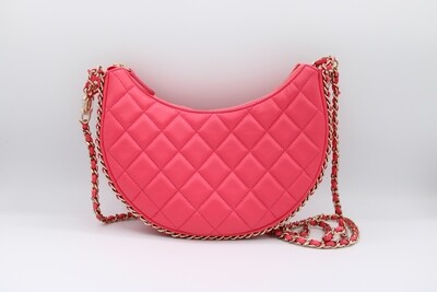 Chanel Small Hobo Bag, Pink Lambskin Leather, Gold Hardware, New in Box MA001