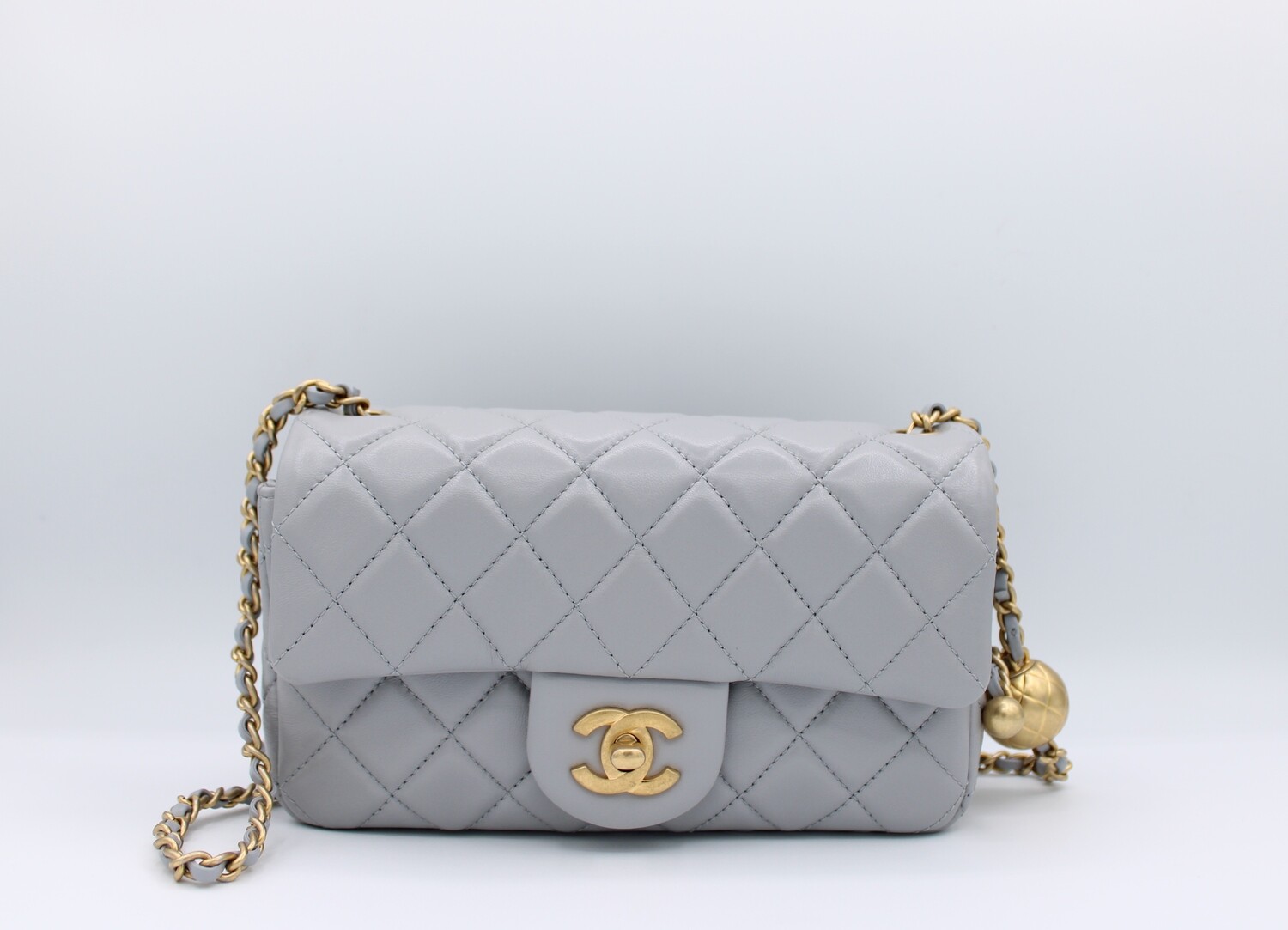 grey chanel mini bag