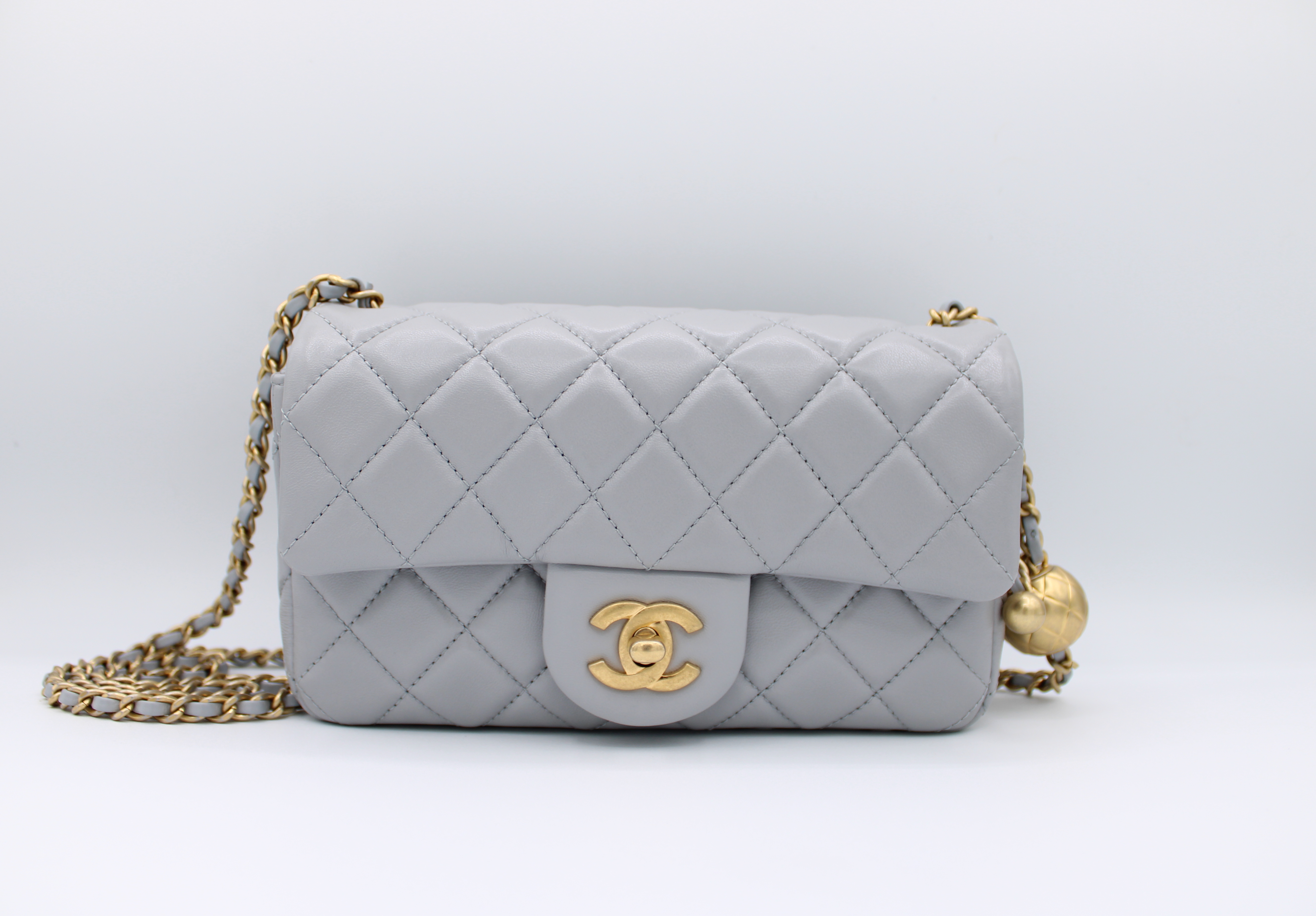 Chanel Pearl Crush Mini, Beige Lambskin with Gold Hardware, Preowned in Box  WA001 - Julia Rose Boston