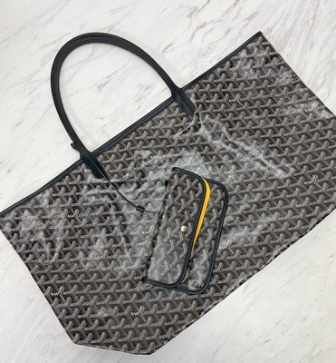 Goyard St. Louis Tote GM Black with Black Trim, Preowned in Dustbag GA001 (ships from abroad)