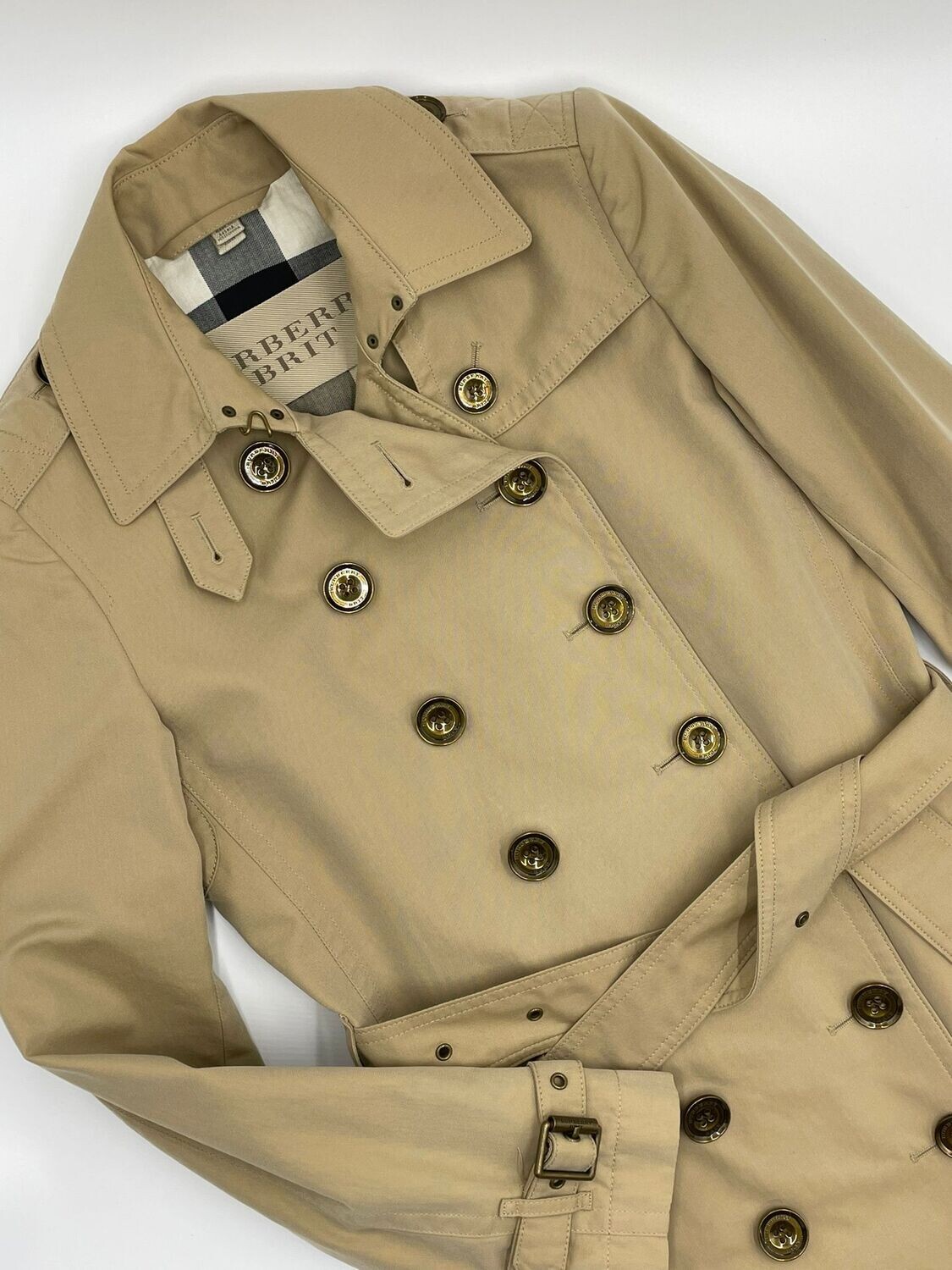 Honey burberry trench sale