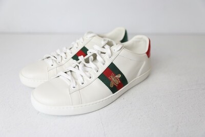 Gucci Bee Sneakers, White, Red, Green, Size 39, New in Box WA001