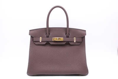 Hermes Birkin 30, Rouge Sellier Togo Leather, New in Box