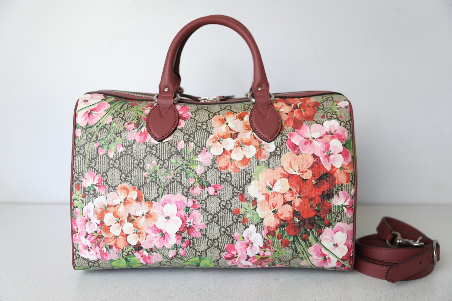 Gucci floral boston bag hotsell
