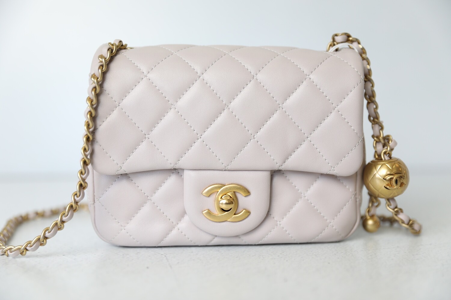 Chanel Pearl Crush Square Flap Bag Quilted Lambskin Mini Black  eBay