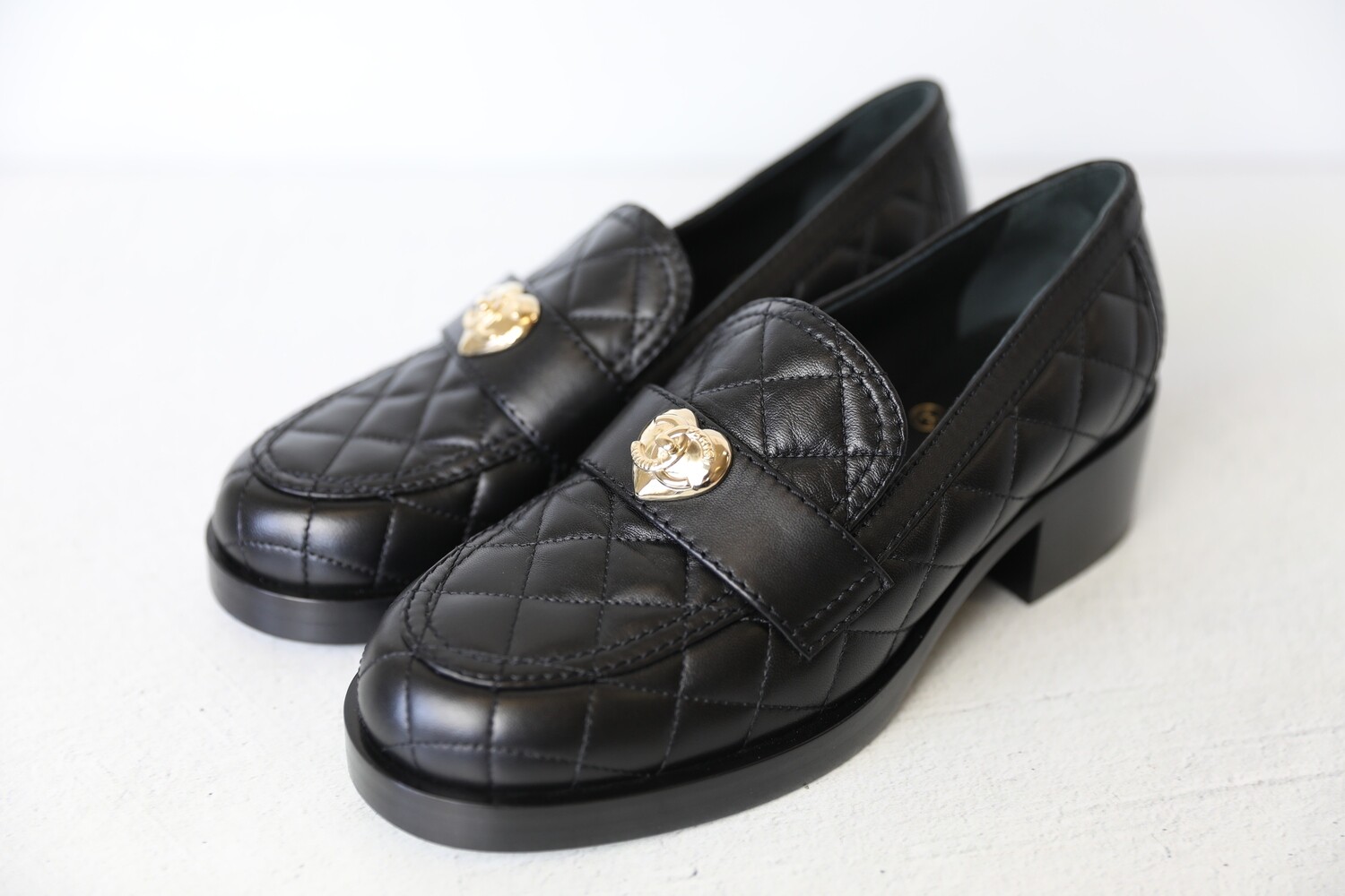 Chanel Shoes Quilted Loafers, Black with Gold Hardware, Size 38, New in  Dustbag WA001