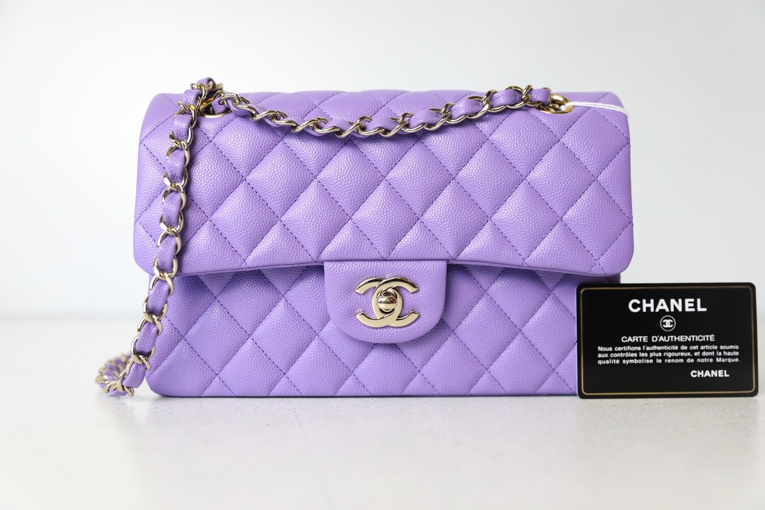Chanel Classic Small, 20S Purple Caviar with Gold Hardware, Preowned in Box  WA001 - Julia Rose Boston