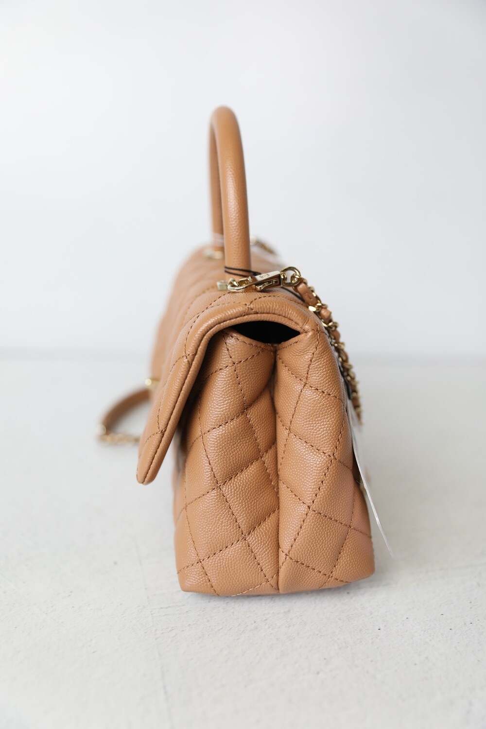Chanel Brown Quilted Caviar Mini Coco Top Handle Pale Gold Hardware, 2021  Available For Immediate Sale At Sotheby's