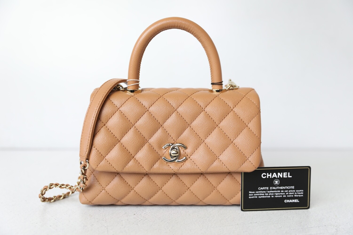 Chanel Coco Handle Mini (Small) 21P Caramel Brown Caviar Leather, Gold  Hardware, New in Box - Julia Rose Boston