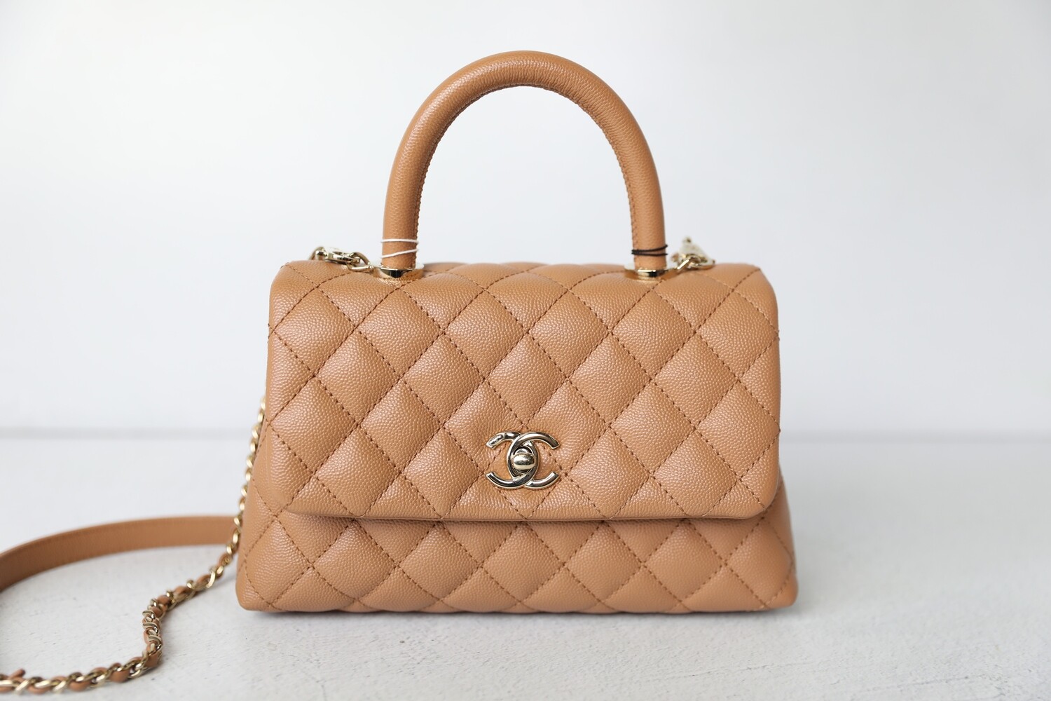 Chanel Coco Handle Mini, Brown Caviar with Gold Hardware, Preowned