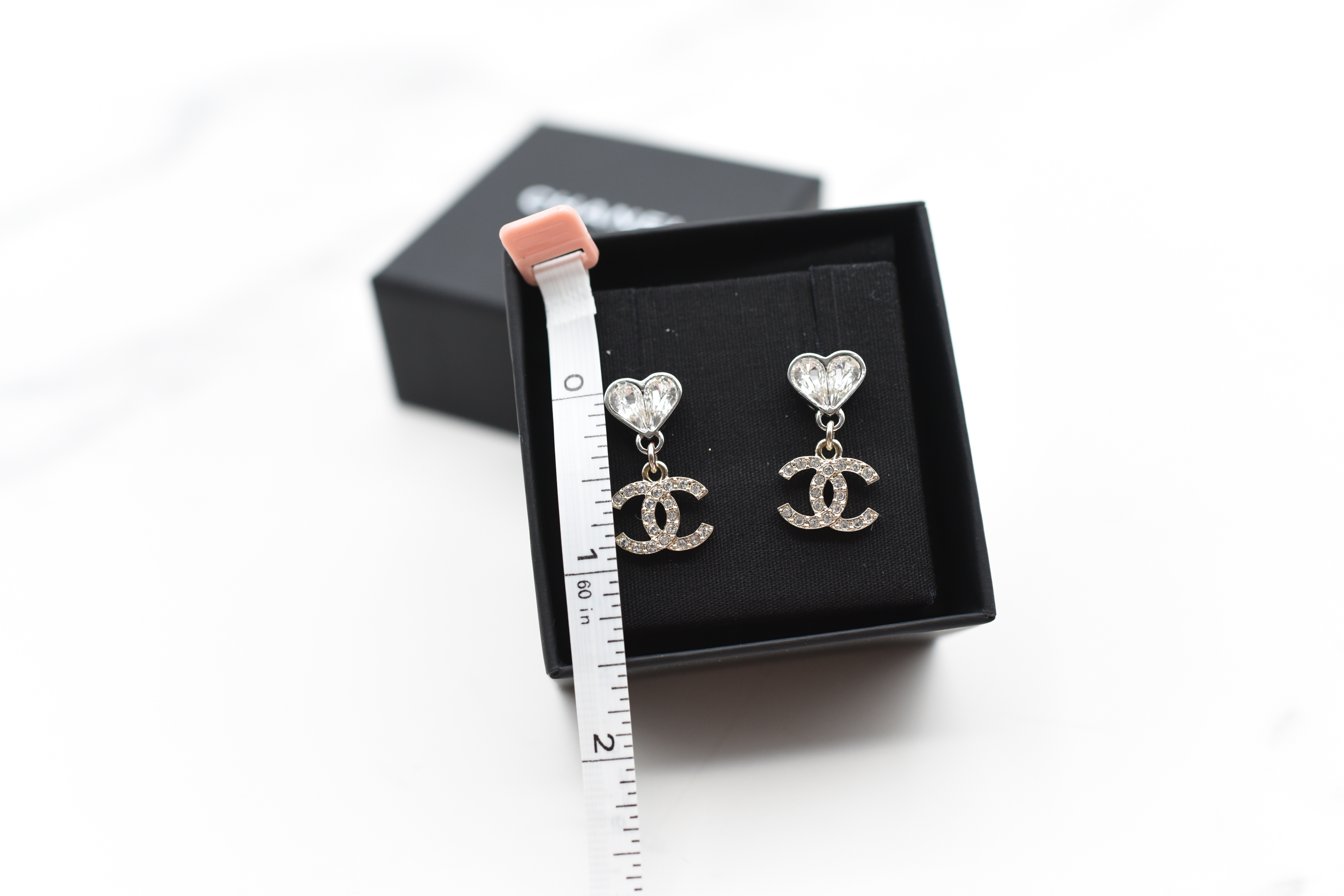 Chanel Earrings Large CC Crystal Camellia Studs, Gold, New in Box WA001