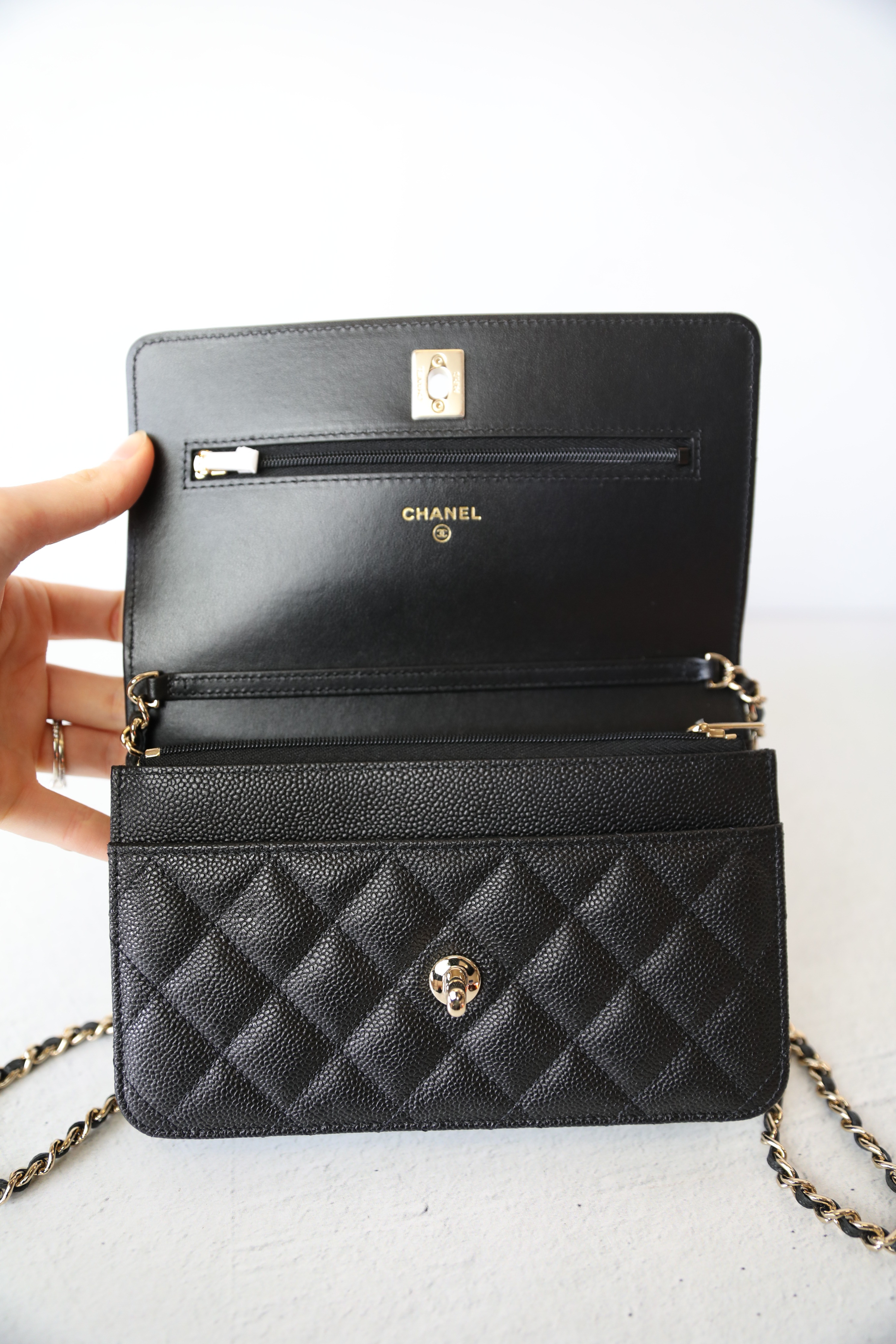 Chanel Turnlock Bow Wallet on Chain, Black Caviar with Gold Hardware, New  in Box WA001 - Julia Rose Boston