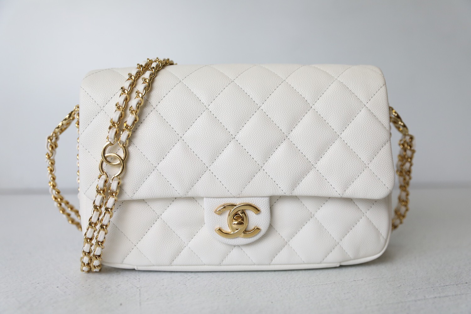 Chanel Chain Around Flap, White Caviar Leather with Gold Hardware, Preowned  in Box WA001 - Julia Rose Boston