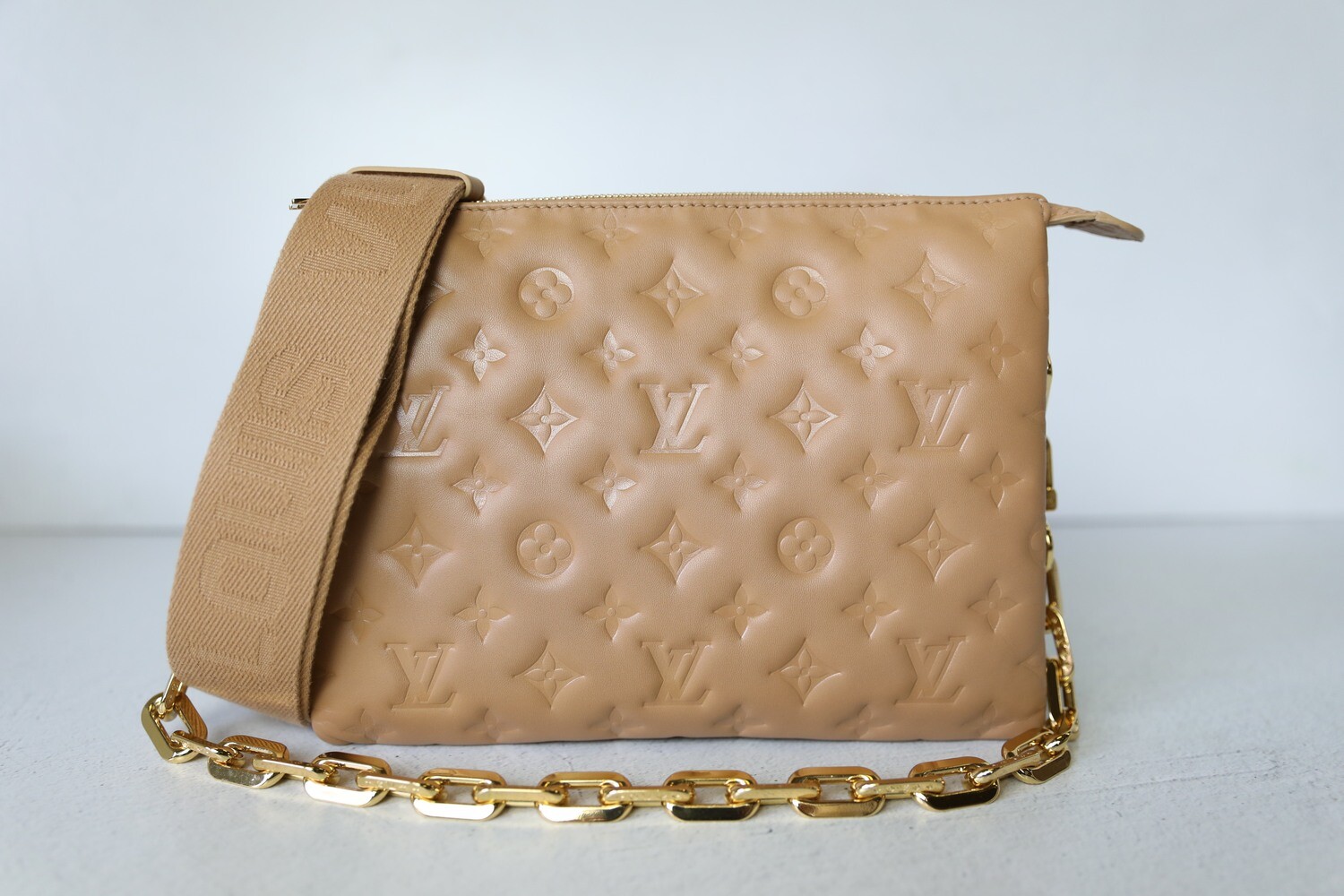 Louis Vuitton Coussin PM, Taupe, Preowned in Box WA001 - Julia