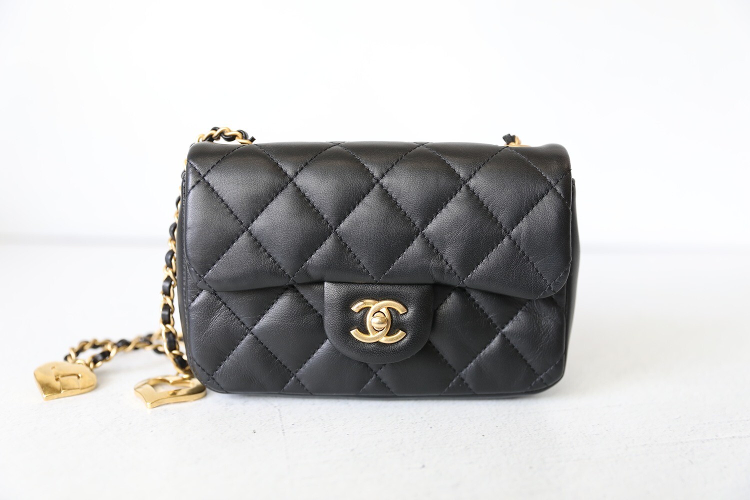 Chanel Seasonal Flap with Heart Chain, Black Leather with Gold Hardware,  Preowned in Dustbag WA001 - Julia Rose Boston