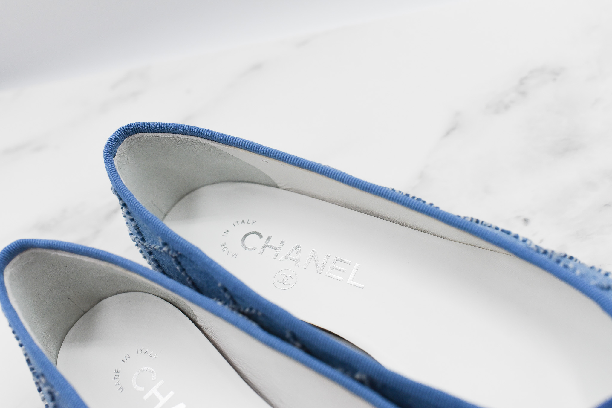 Chanel Ballet Flats, Denim, New in Box P