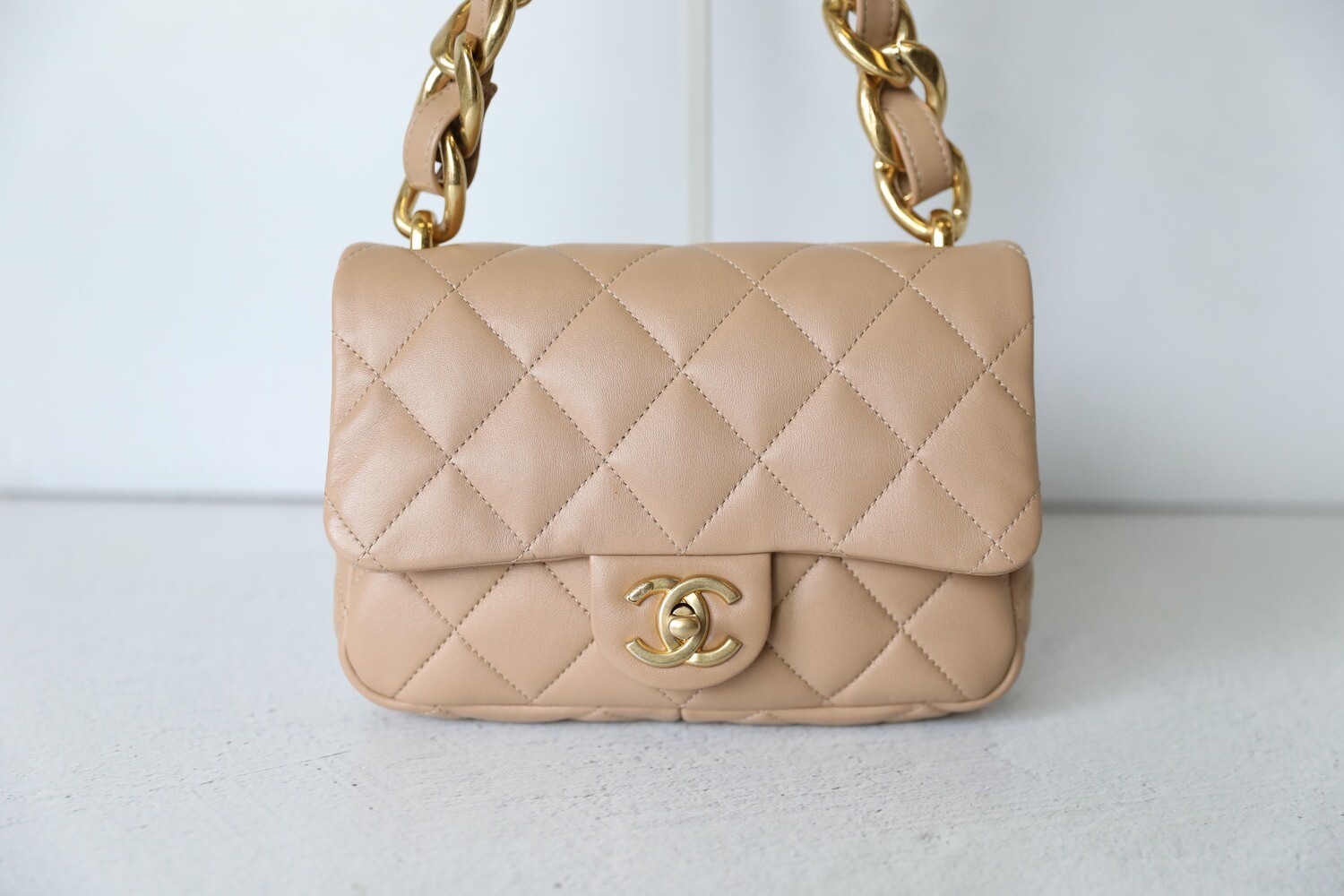 Chanel Funky Town Small, Dark Beige, Preowned No Dustbag WA001