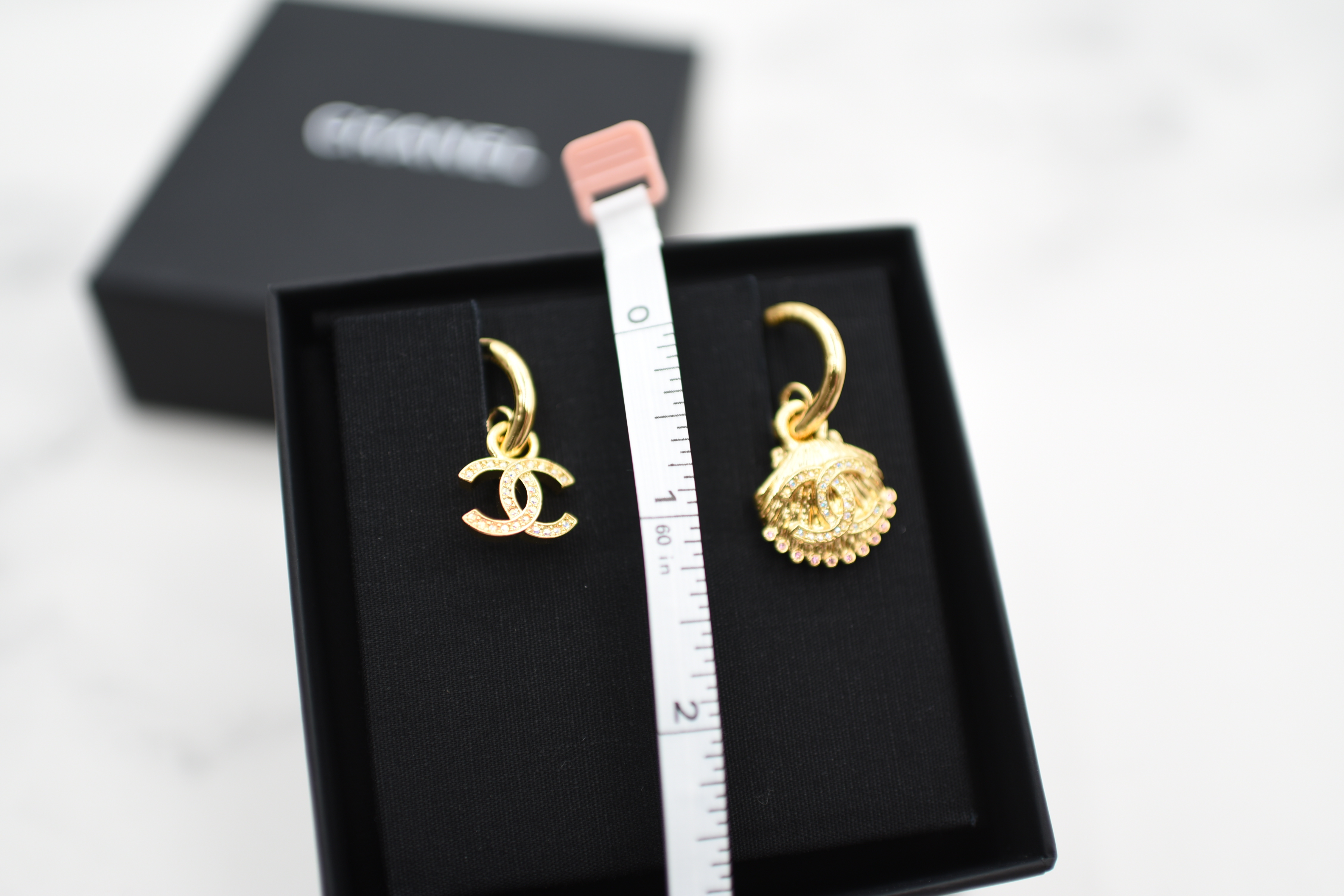 Chanel Earrings CC Seashell Drop Earrings, Gold Hardware with