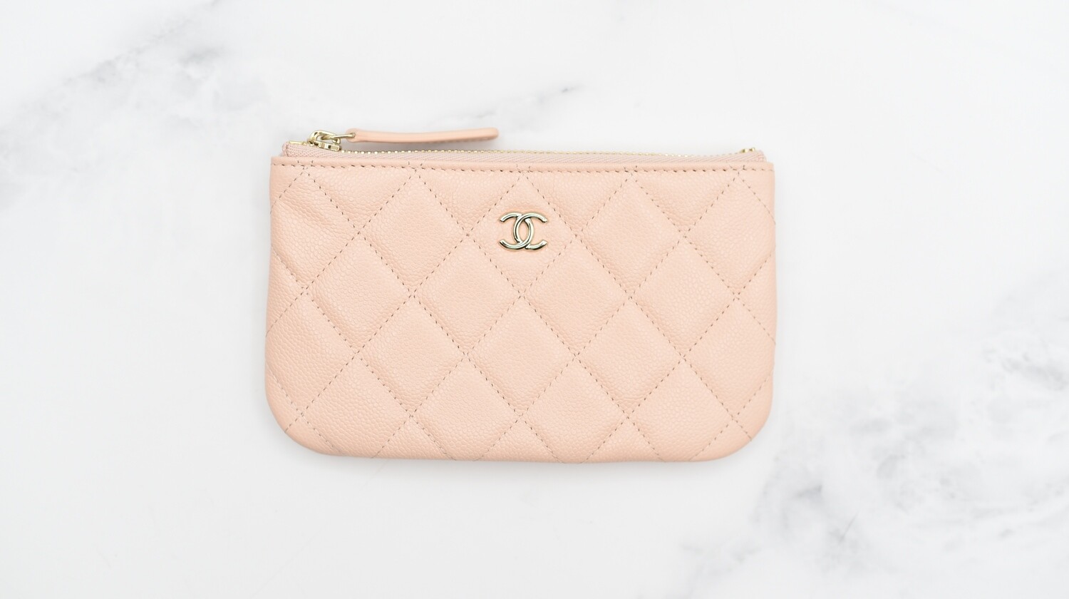 Chanel SLG Mini O Case, Light Beige Caviar Leather with Gold Hardware, New  in Box GA001