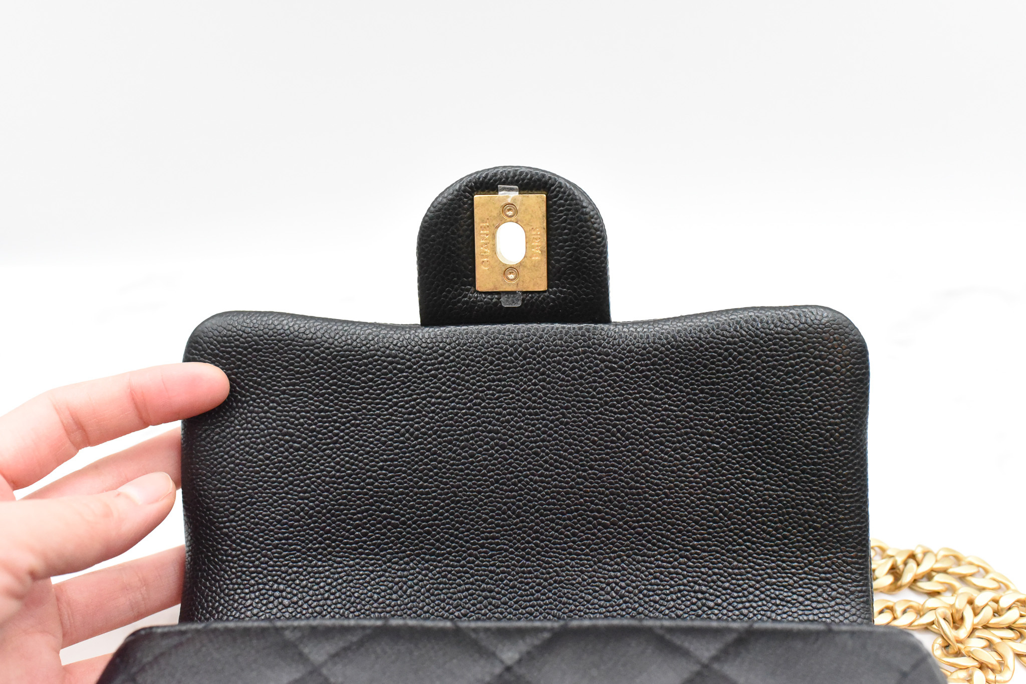 Chanel Seasonal Sweetheart Mini Rectangular Flap, Black Caviar Leather,  Gold Hardware, New in Box GA001