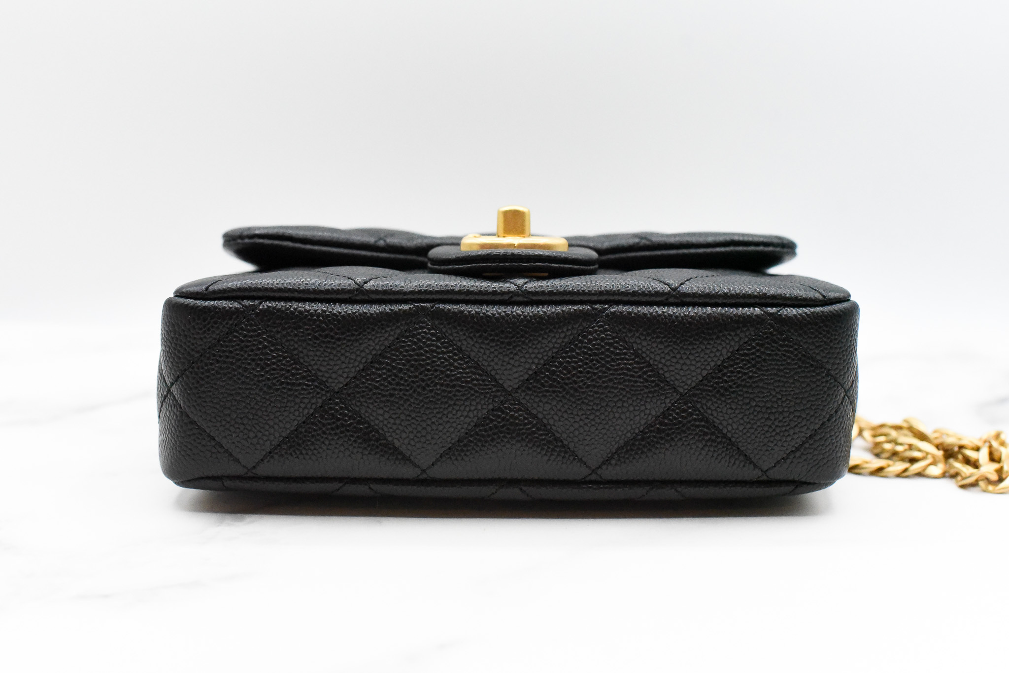 Chanel Seasonal Coin Flap Bag, Black Caviar with Gold Hardware, New in Box  GA002