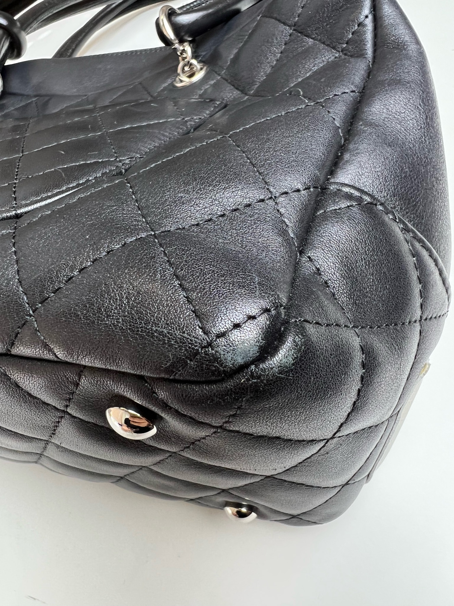 Chanel Cambon Bowler Bag, Black and White, Preowned in Dustbag WA001
