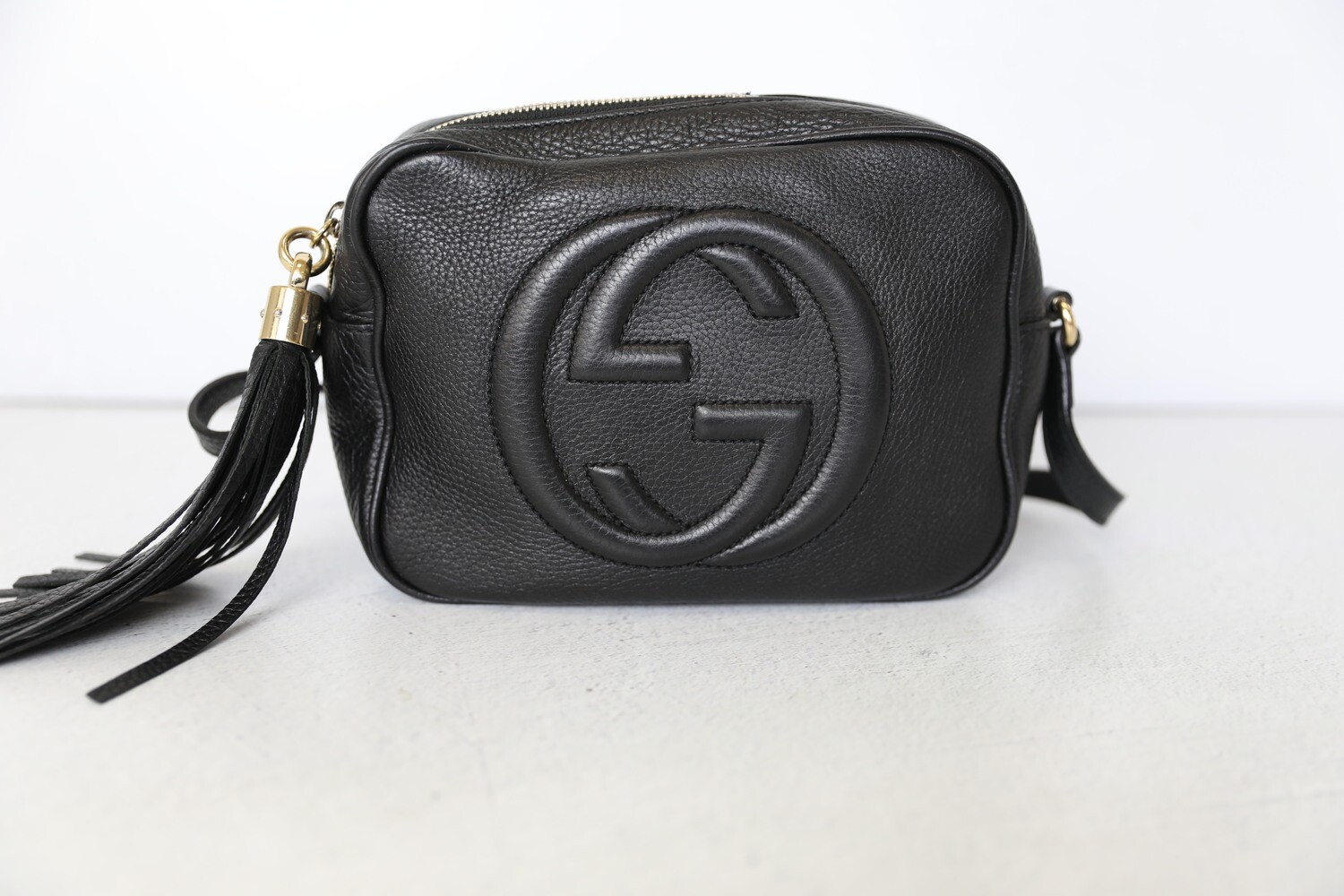 Gucci Soho Disco Crossbody, Black, Preowned in Dustbag WA001