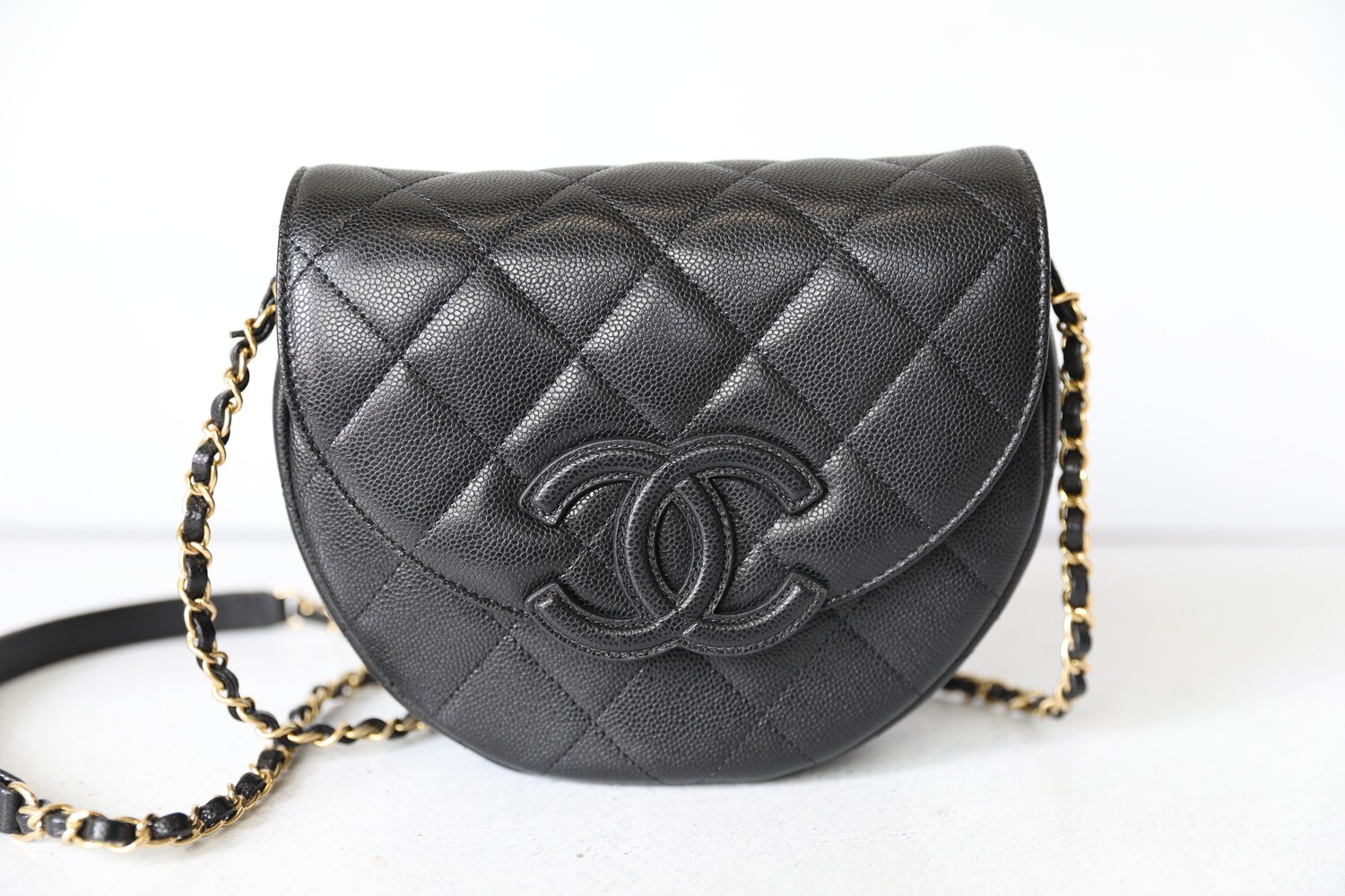 CHANEL  Bags  Nwt Chanel Black Circular Mini Square Flap Bag  Poshmark