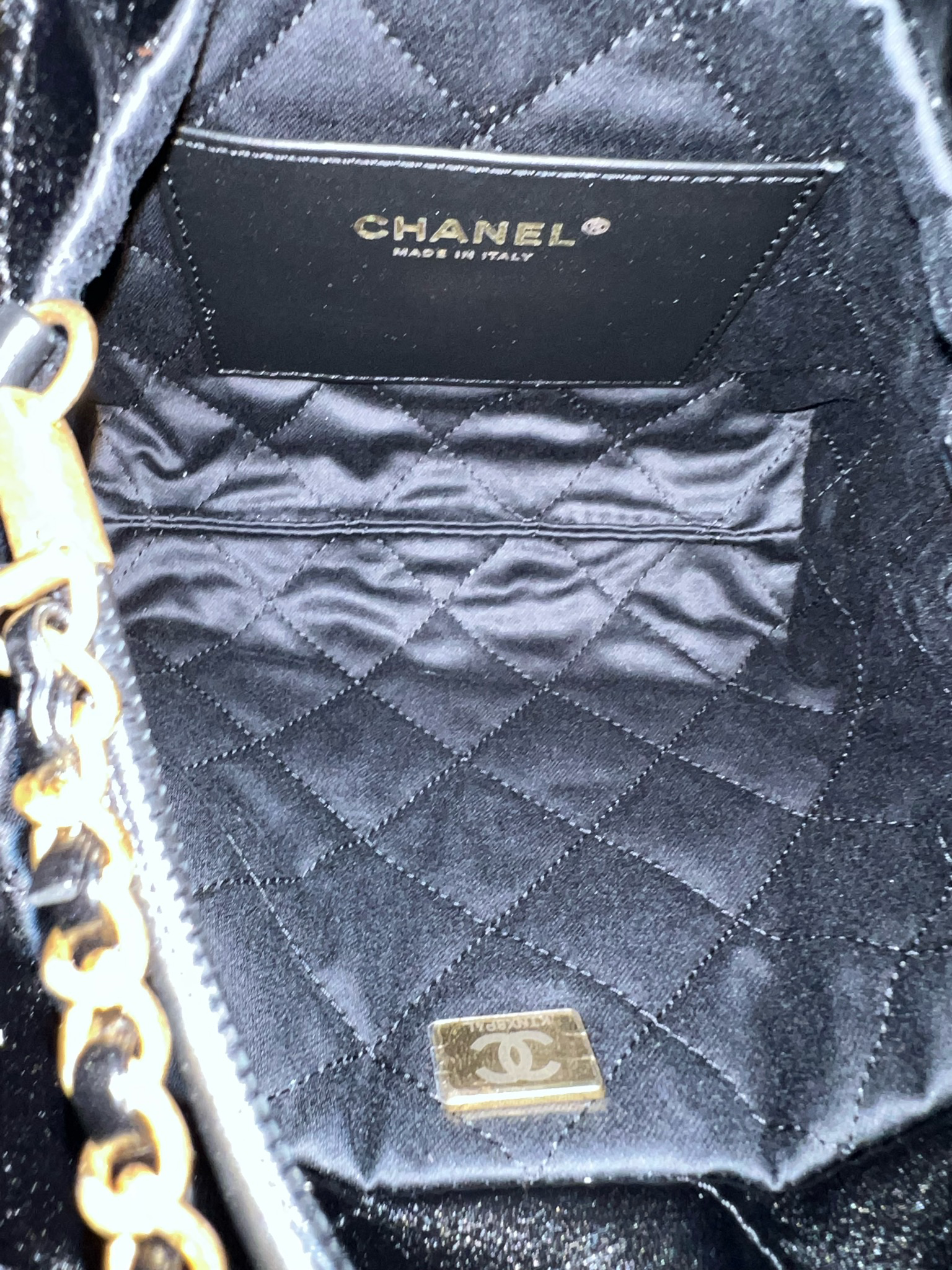 Chanel Mini 22 Bag Black Calfskin and Pearl Antique Gold Hardware – Madison  Avenue Couture