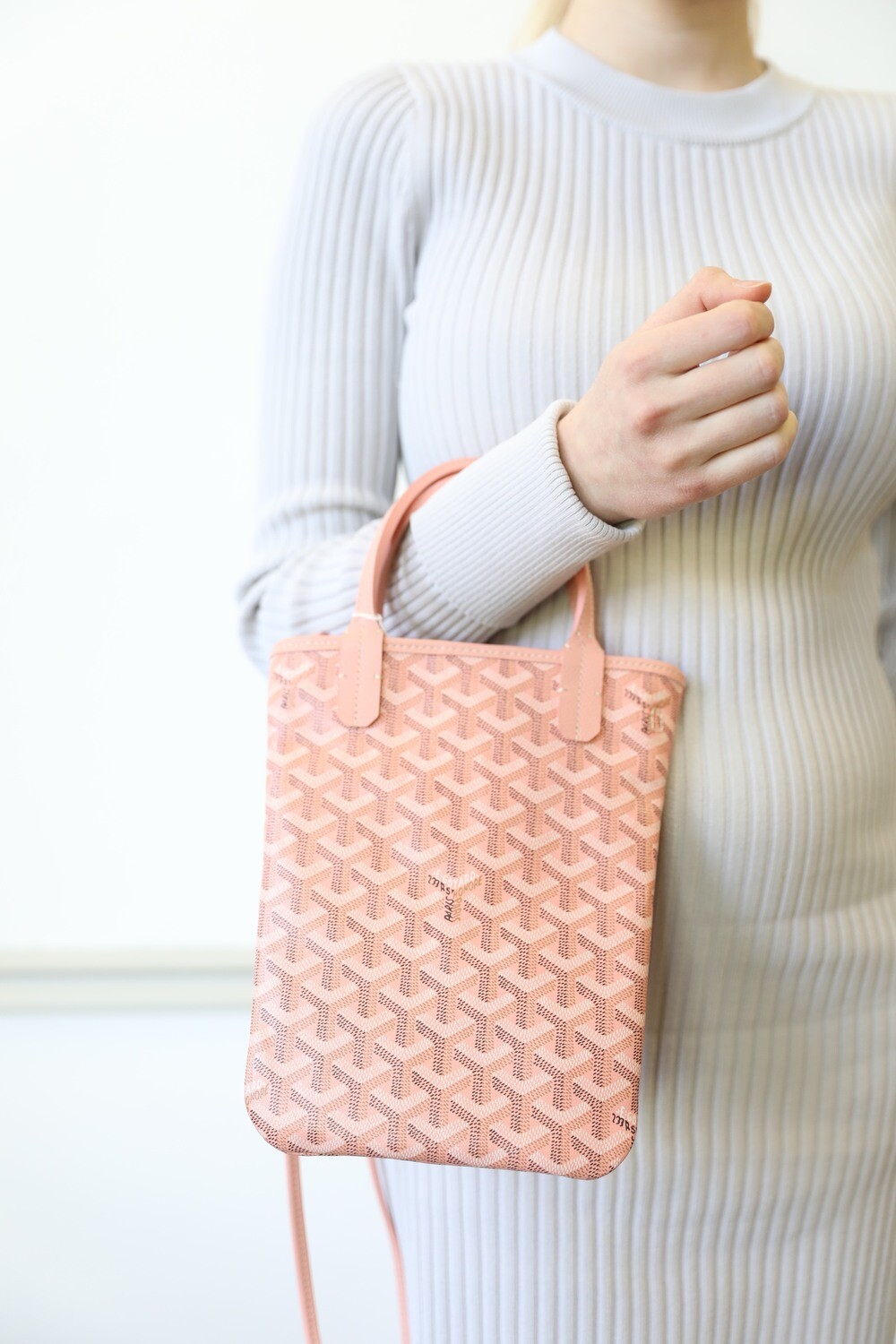 Goyard Poitiers Claire-Voie Mini Goyardine Pink Skinny Tote, New In Dustbag  WA001