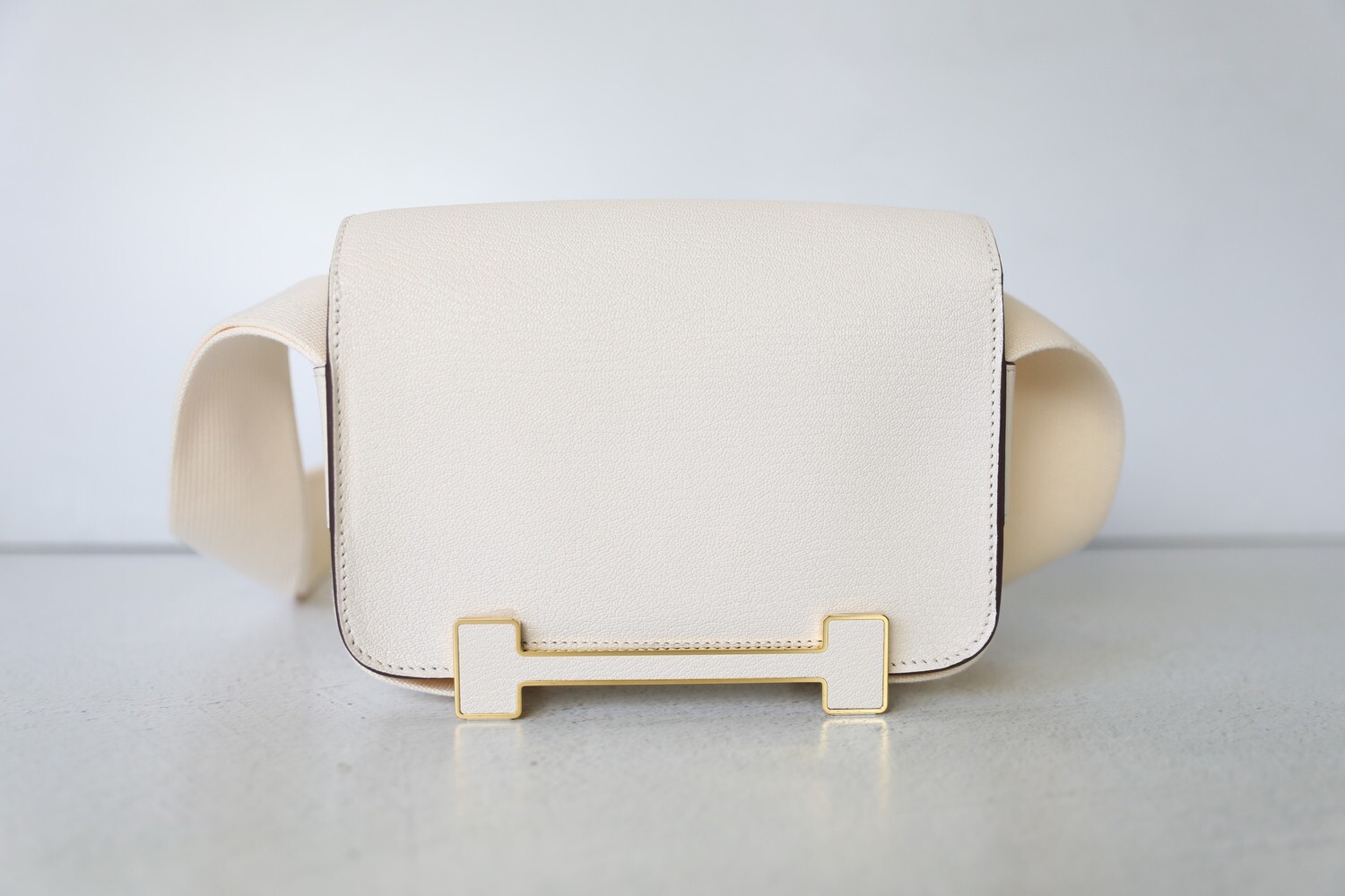 Hermes Geta, Nata White with Gold Hardware, New in Box WA001