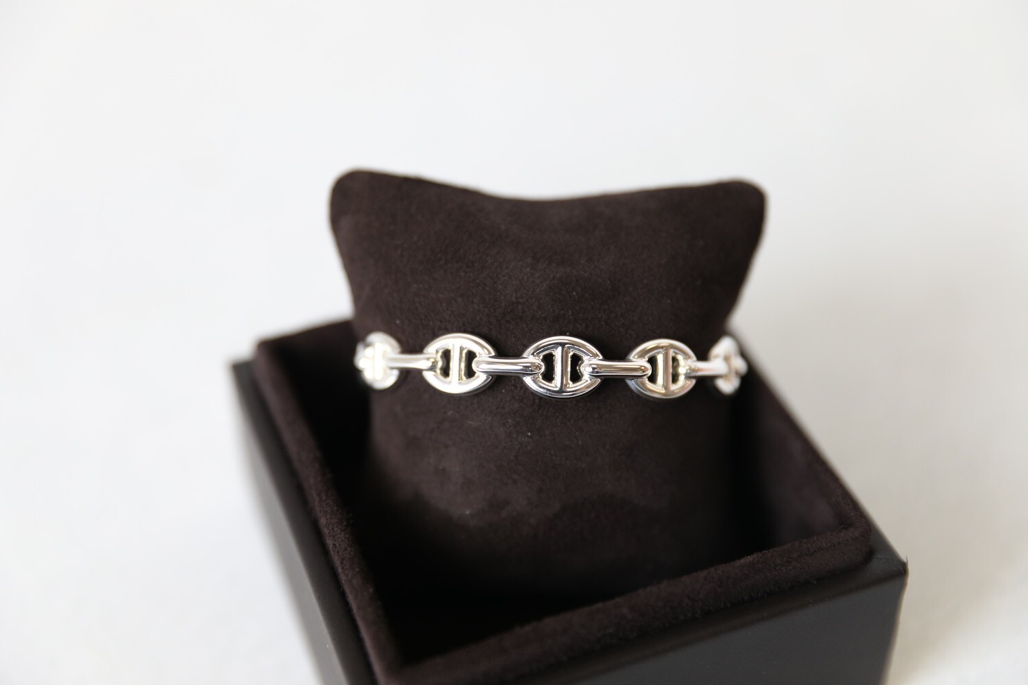 Hermes Chaine D’ancre Enchainee Bracelet MM, 925 Silver, Preowned in Box WA001