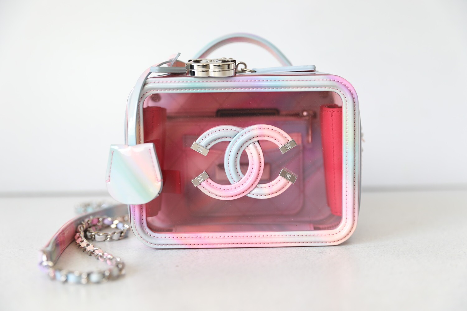 Chanel Filigree Vanity Small, Pastel PVC, Preowned in Dustbag