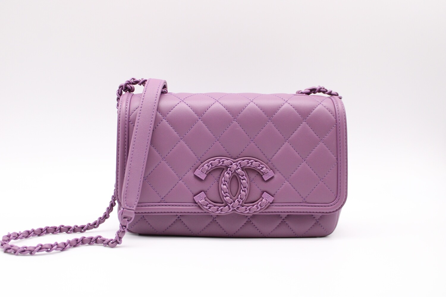 Chanel Filigree Purple Lambskin Flap, New in Box MA001