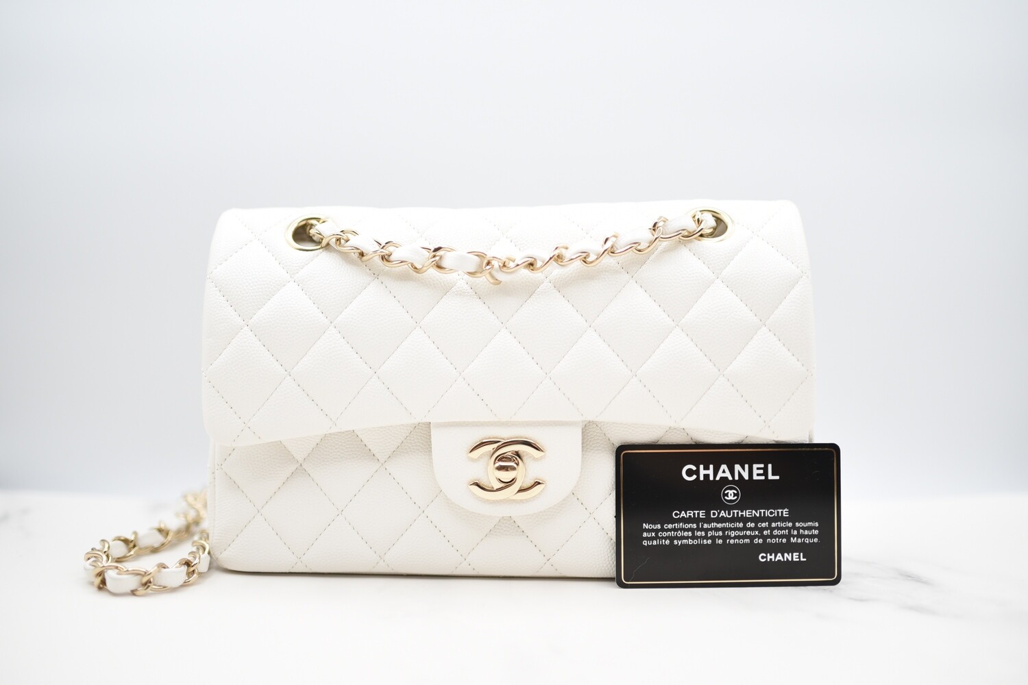 Chanel Classic Small Double Flap, 21A Grey Caviar Leather with Gold  Hardware, New In Box WA001 - Julia Rose Boston