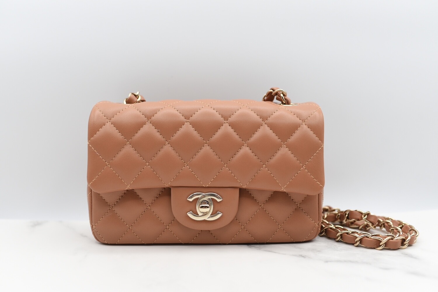 Chanel Classic Mini Rectangular, Caramel Lambskin Leather, Gold Hardware,  New in Box GA003 - Julia Rose Boston | Shop