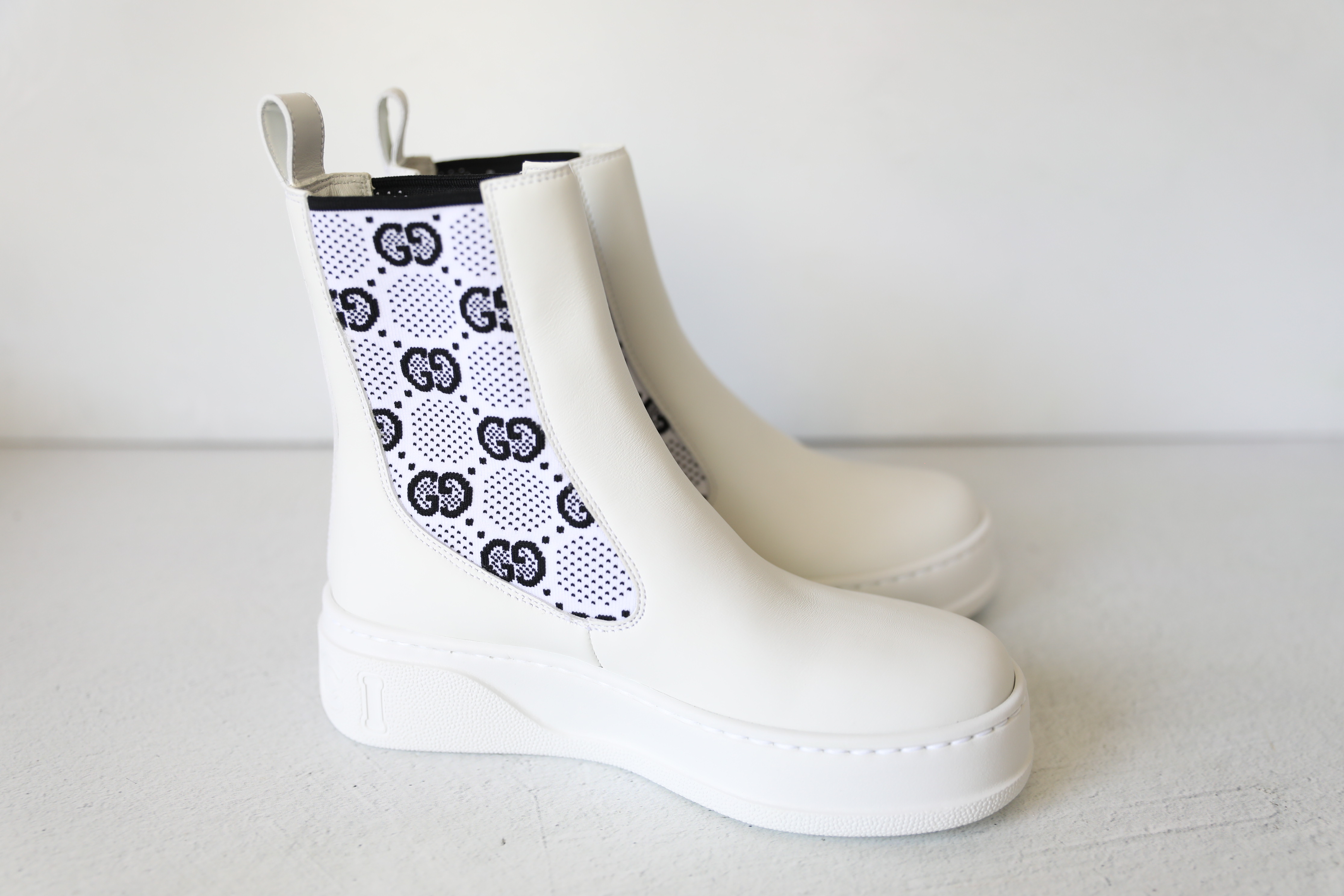 Gucci Rain Boots Short, White with Monogram, Size 36, New in Box WA001 -  Julia Rose Boston
