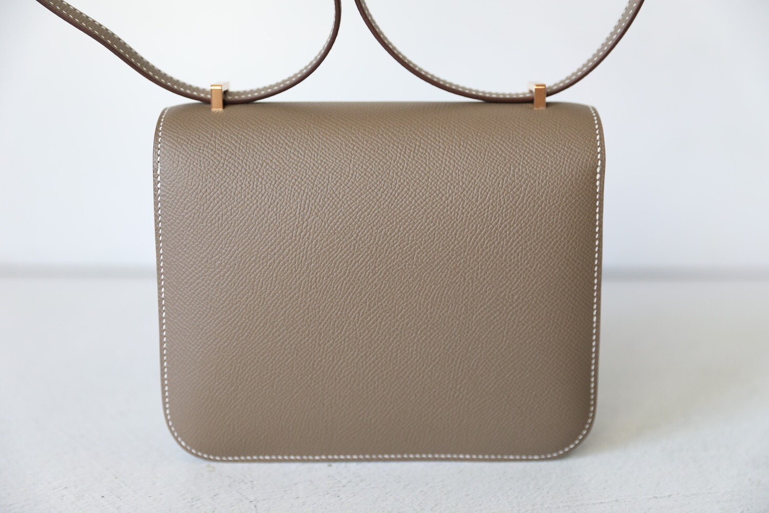 Hermes Constance 18, Etoupe Epsom with Rose Gold Hardware, New in