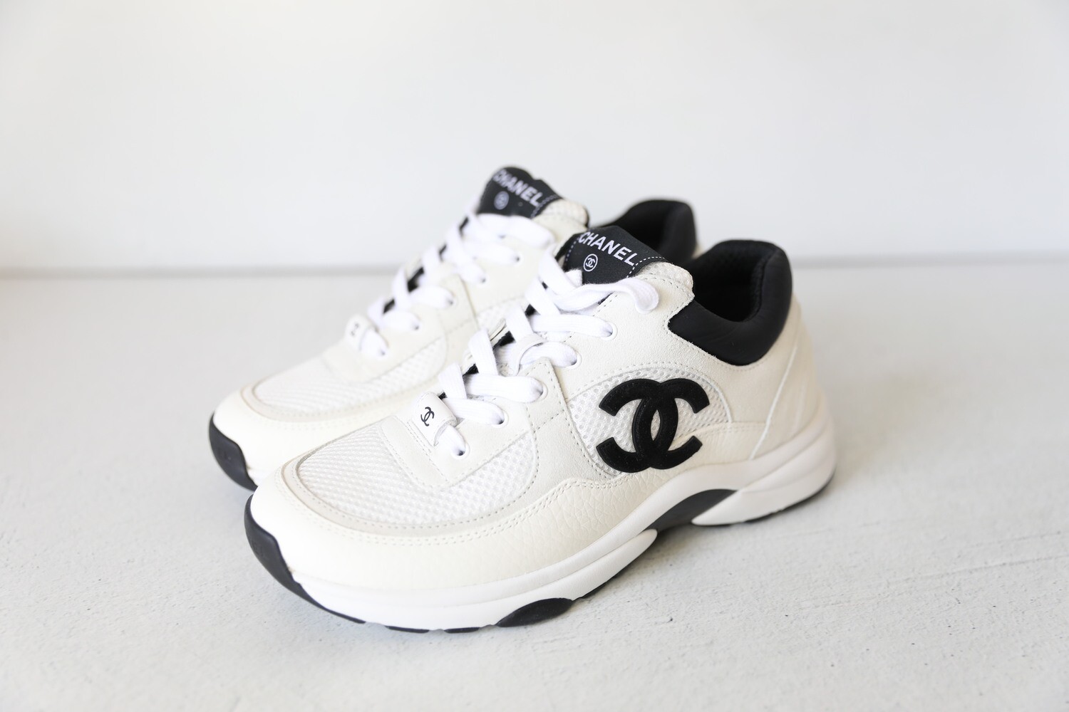 Chanel Sneakers, White with Black, Size 38, New in Box WA001 - Julia Rose  Boston | Shop